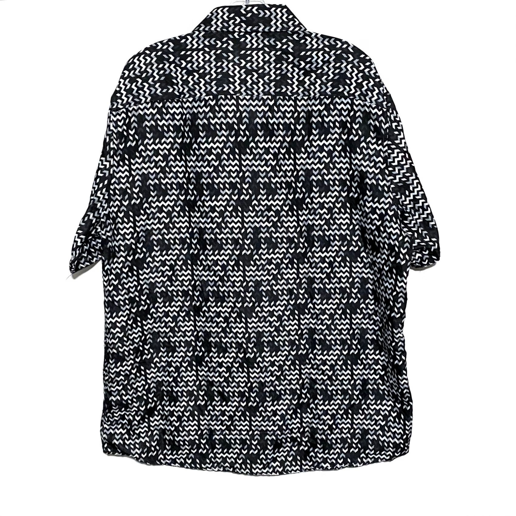 Vintage VINTAGE Silver Stone Geometric Black White Button Shirt Mens XXXL Art Deco Statement Size US XXL / EU 58 / 5 - 3 Thumbnail