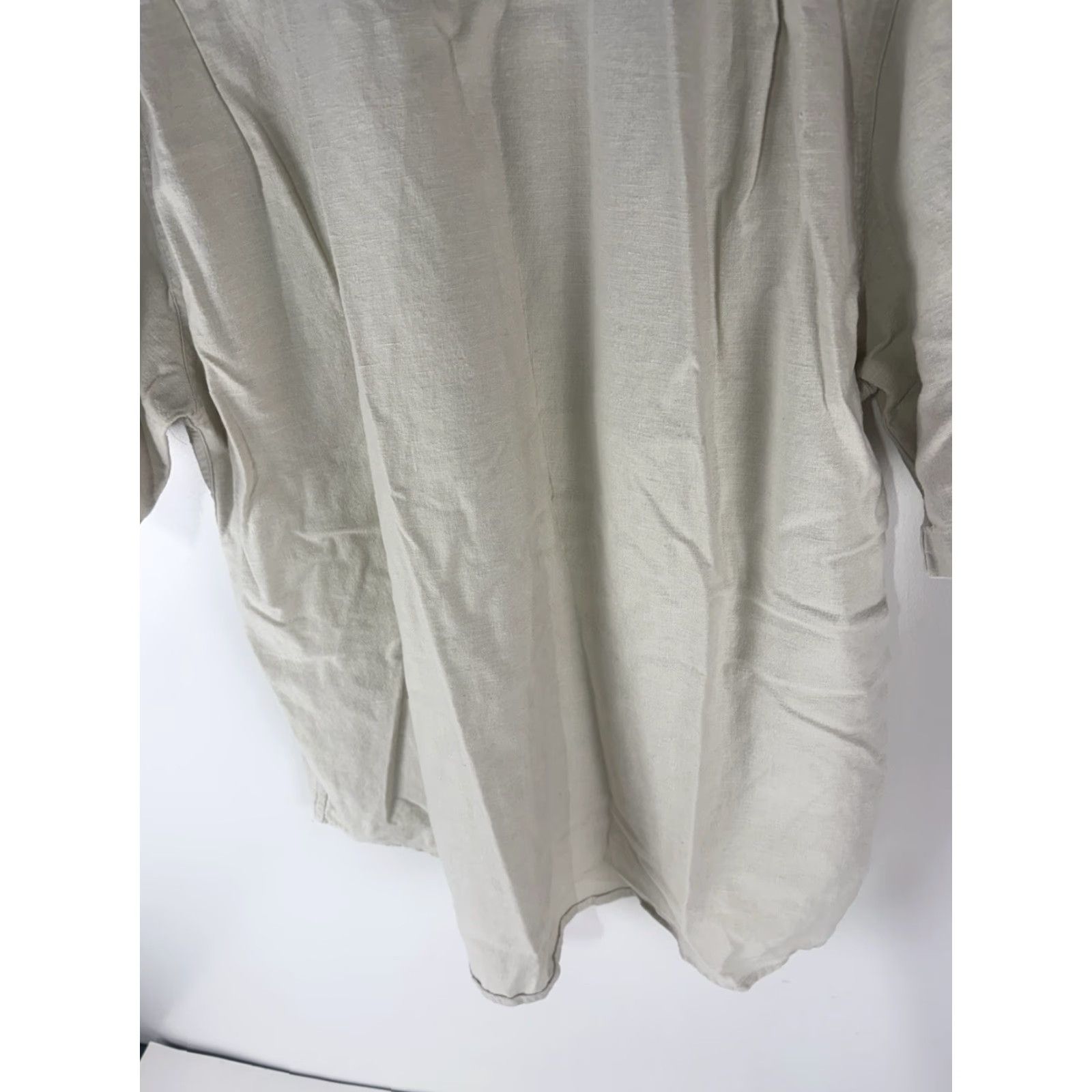 Vintage River Trader Men's Short Sleeve Linen Cotton Button-Up Shirt XXL Beige Casual Summer Size US XXL / EU 58 / 5 - 6 Thumbnail
