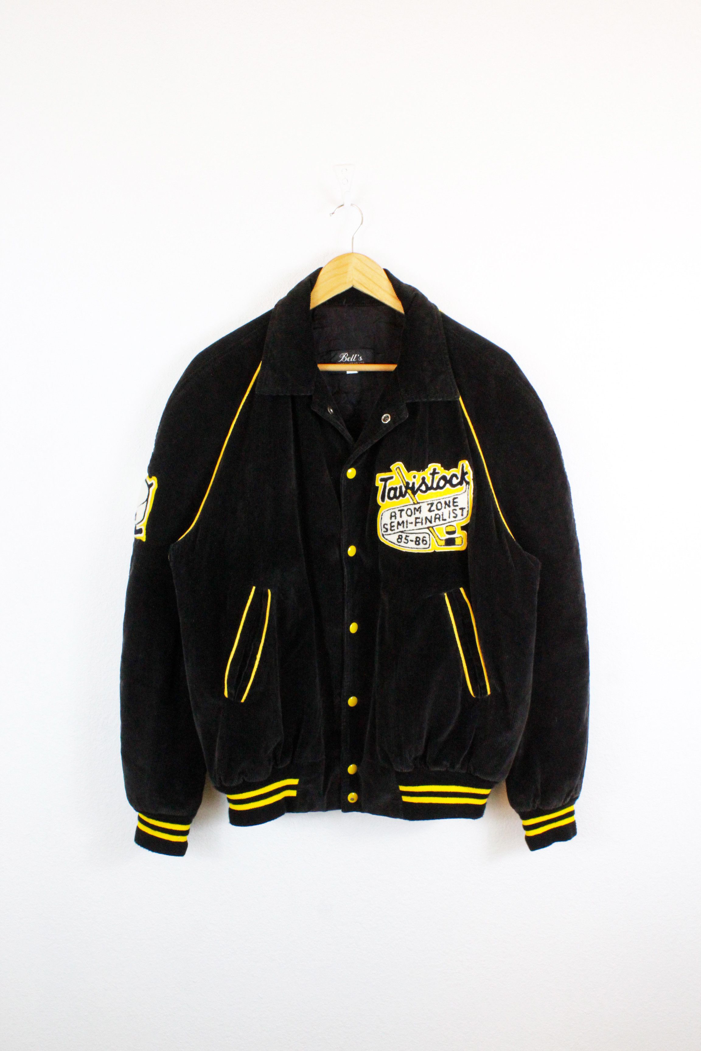 Vintage Vintage Bells Tavistock Corduroy Varsity Bomber Jacket Size US M / EU 48-50 / 2 - 1 Thumbnail