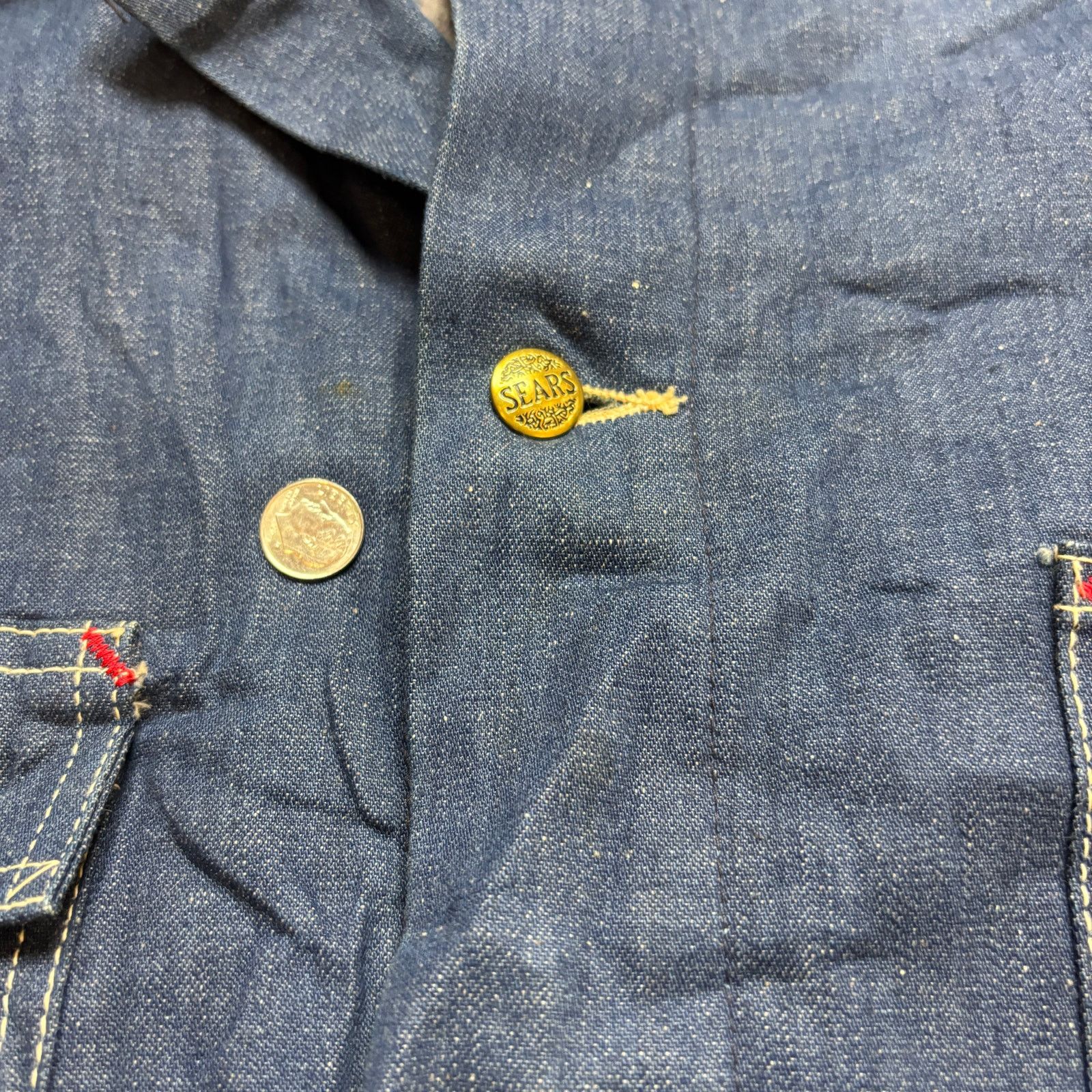 Sears × Vintage VTG 70s Sears Work Leisure Blanket Chore Denim Jacket Mens L Size US L / EU 52-54 / 3 - 11 Thumbnail