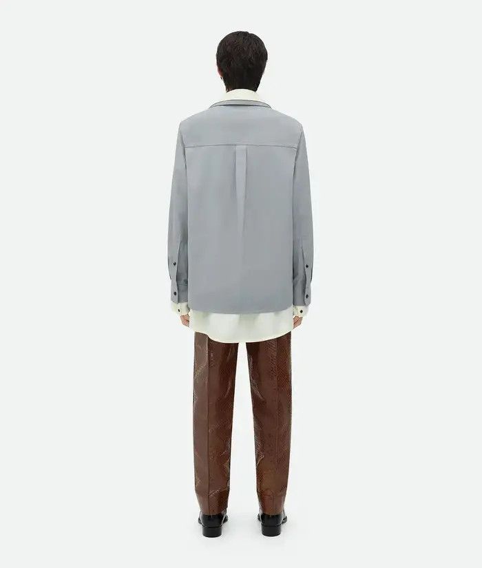 Bottega Veneta o1s1rm0326 Relaxed Fit Linen Double Shirt in Vapor/Camomile Size US L / EU 52-54 / 3 - 3 Thumbnail