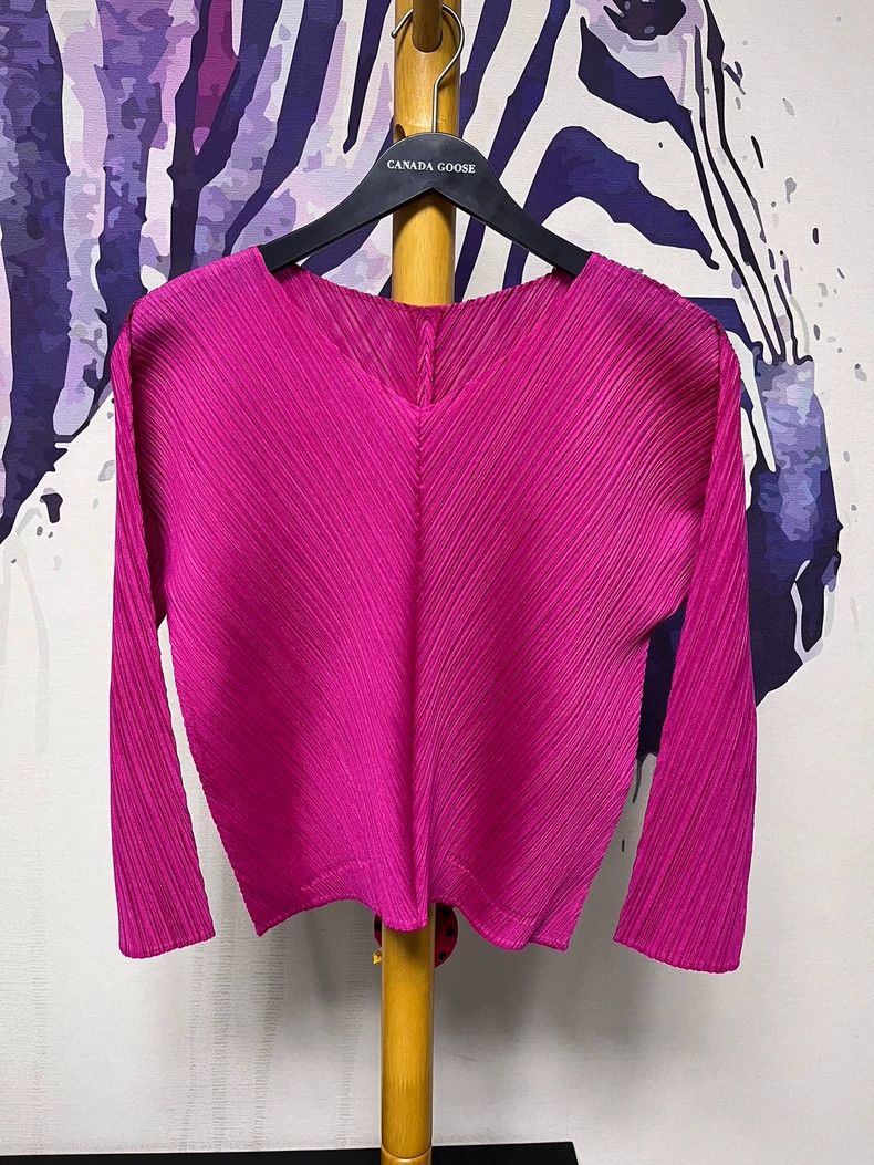 Issey Miyake Issey Miyake size:3 Pink pleated long-sleeved top Size S / US 4 / IT 40 - 1 Thumbnail
