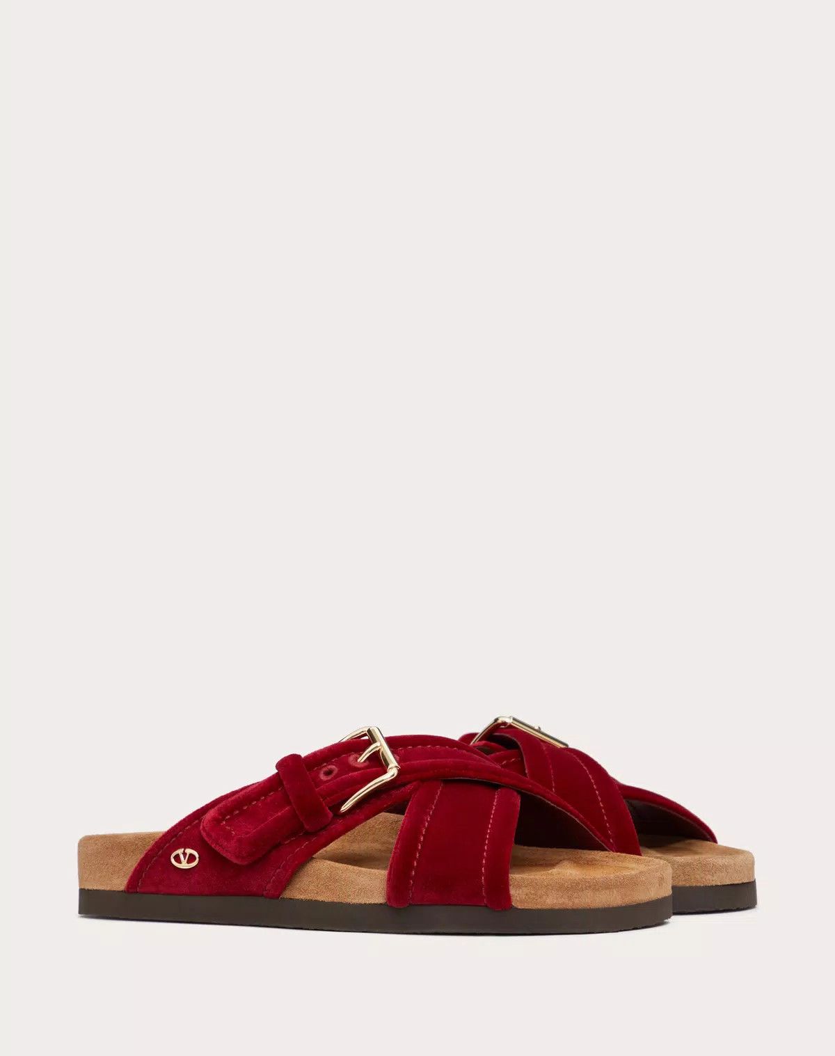 Valentino o1s1wg110625 Fussfriend Velvet Sandals in Brown Size US 6 / IT 36 - 2 Thumbnail