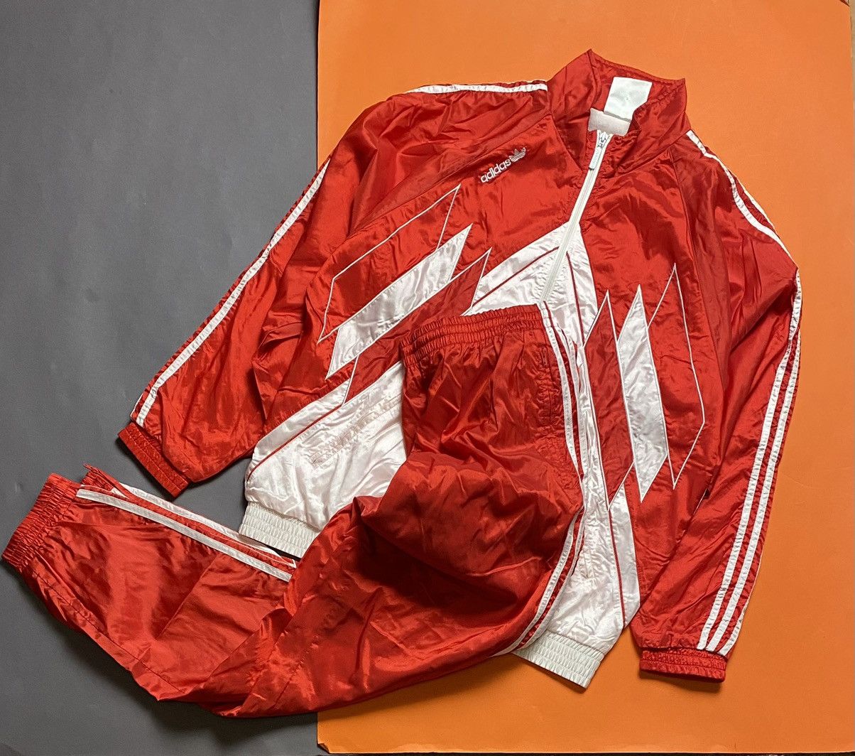 image of Vintage Adidas 90's Austria Tracksuit Track Pants Nylon in Red, Men's (Size 33)