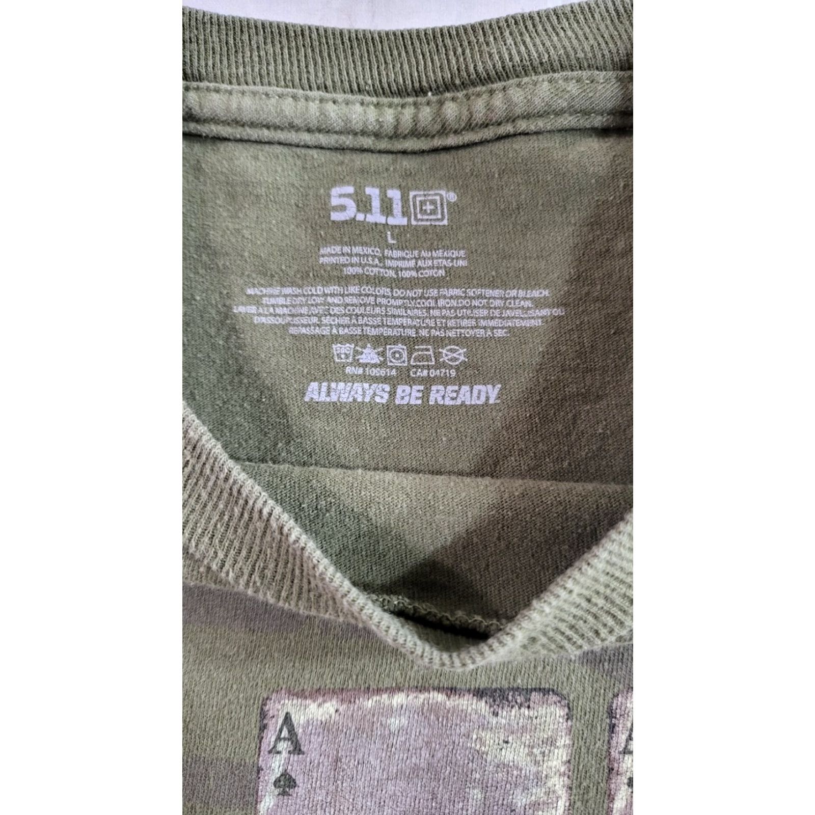 Vintage 5.11 Poker Cards Five Ace Ace - Tactical T-Shirt Mens Size L Size US L / EU 52-54 / 3 - 6 Thumbnail