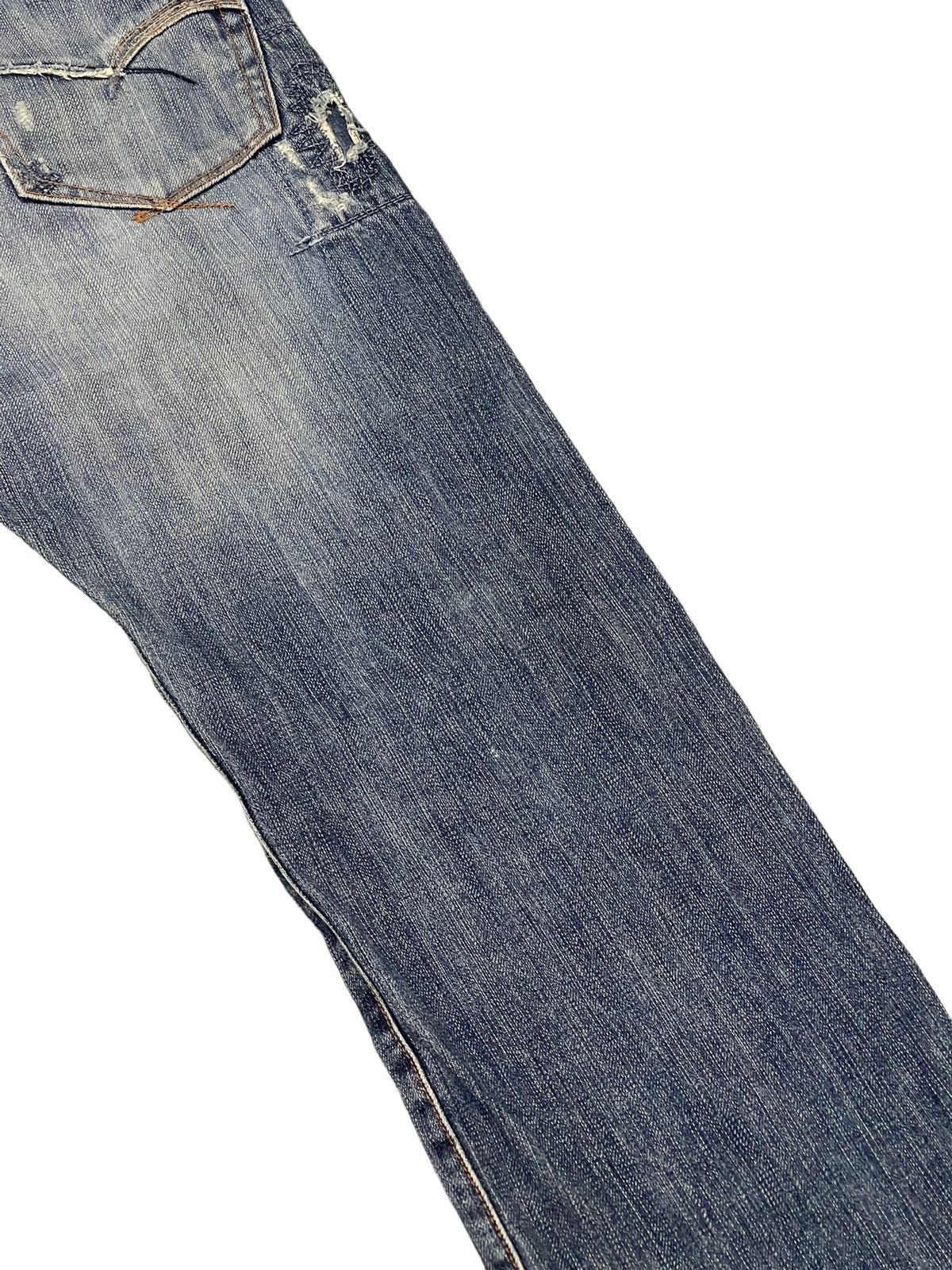 Japanese Brand Boro Jeans Bartacks Japan Patchwork Denim Cropped 7🟦9 Size US 29 - 19 Thumbnail
