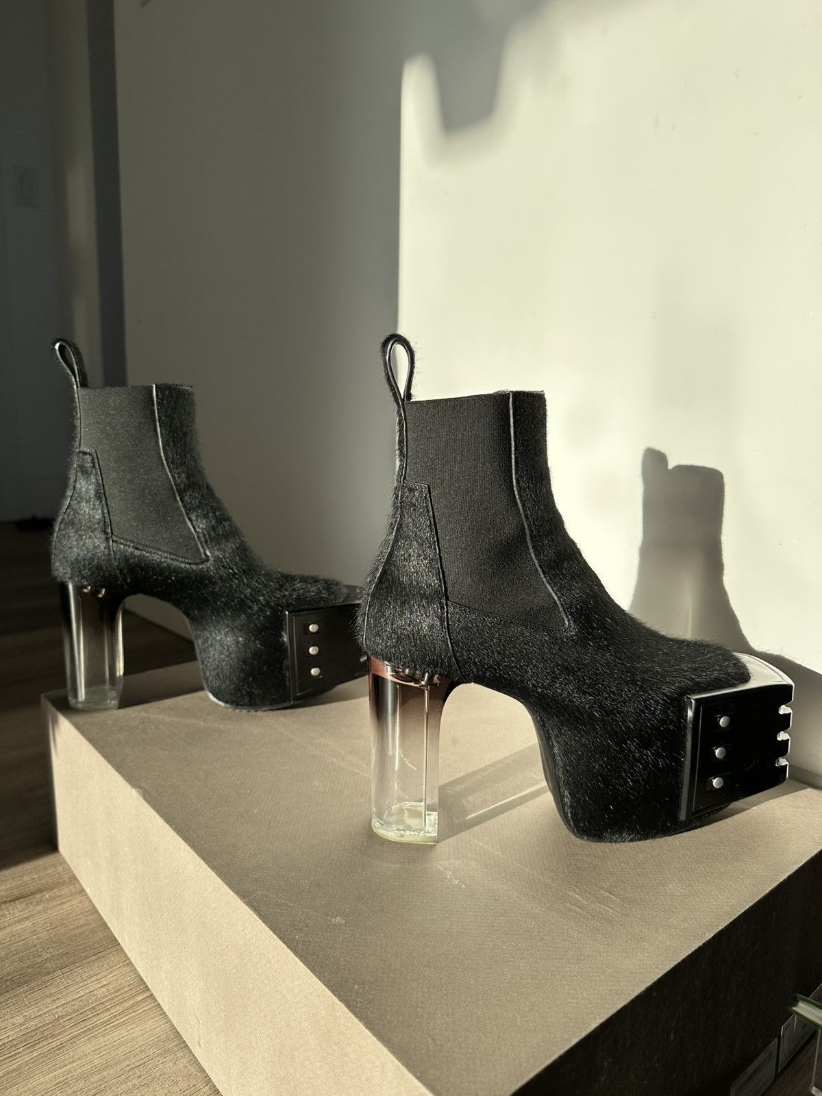 Rick Owens Pony Hair Grill Kiss Heels EU38 - Heels