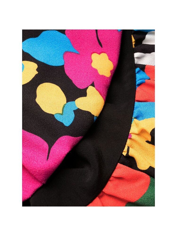 Saint Laurent Paris o1s1wg111024 One-Shoulder Mini Dress in Sablé in Multicolor Size XS / US 0-2 / IT 36-38 - 3 Thumbnail