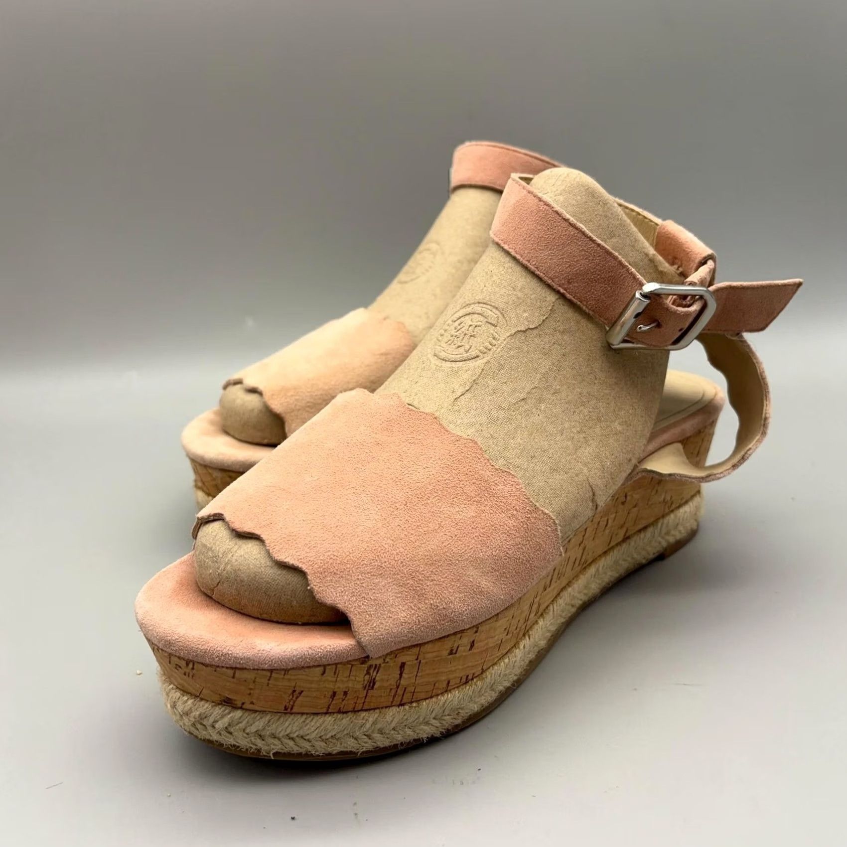 Marc Fisher Marc Fisher Womens Sandals Size 6.5 Pink Espadrille Wedge Slingback Summer Adjustable Buckle Casual Shoes Slingback Wedge Espadrille Size US 4 / IT 34 - 3 Thumbnail