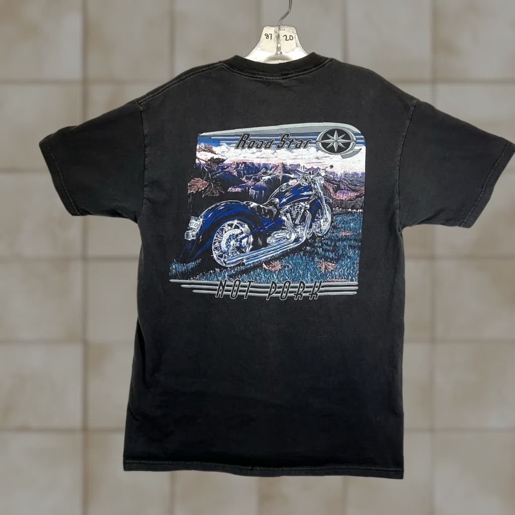 Yamaha VINTAGE Yamaha Motorcycle T-Shirt Men Small Black 90s Biker Eric Herrmann Oversized Size US S / EU 44-46 / 1 - 1 Thumbnail