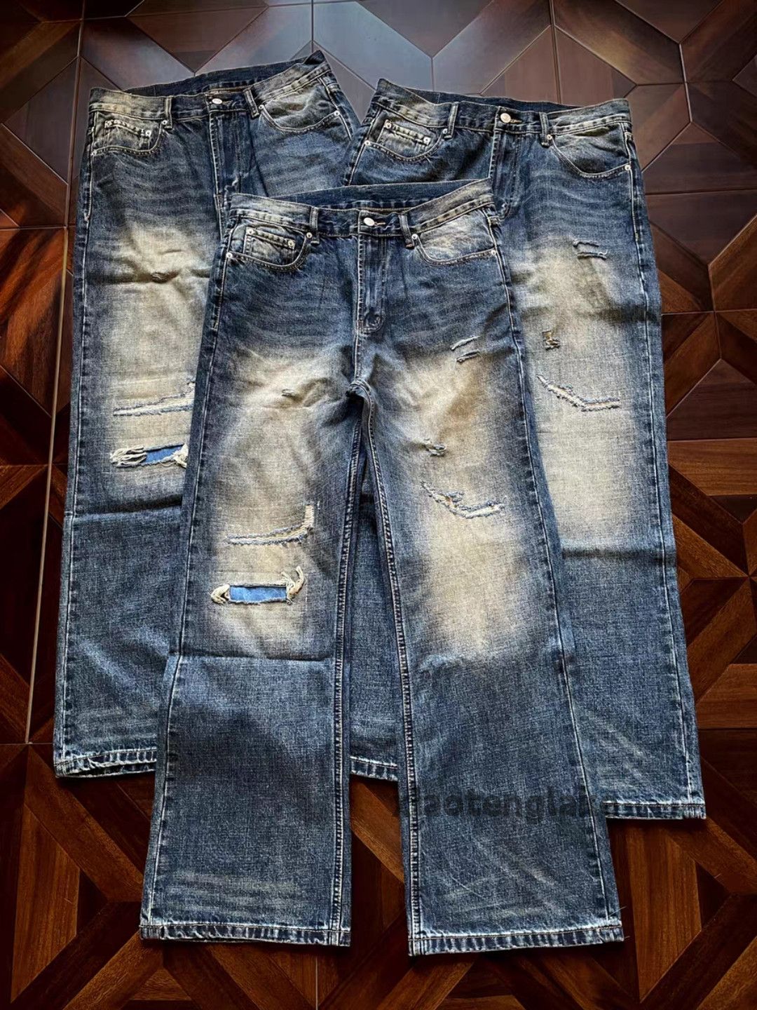Vintage Custom washed faded loose baggy skate hiphop jeans Size US 28 / EU 44 - 3 Thumbnail