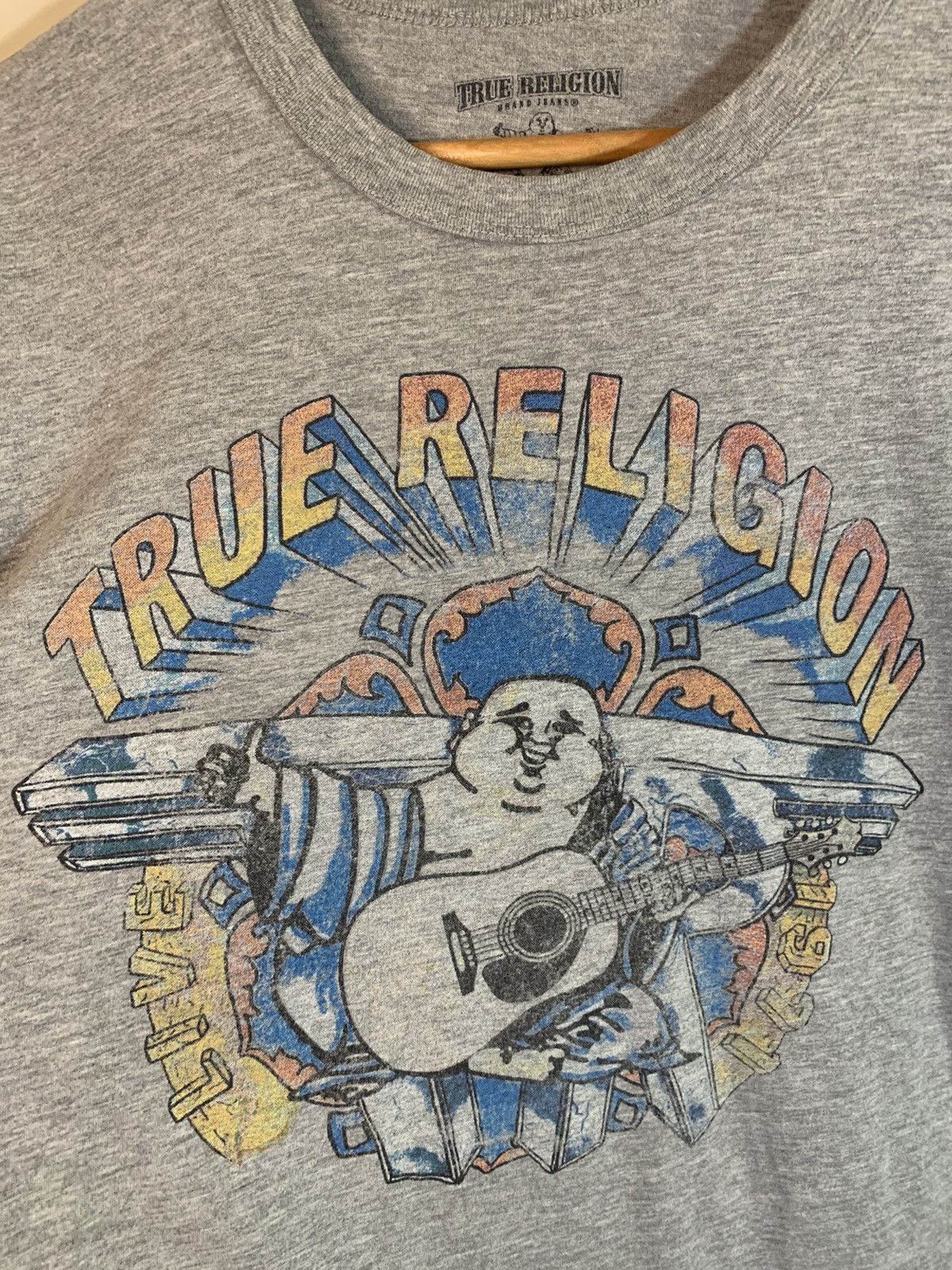 True Religion × Vintage *RARE* Vintage True Religion Buddha Guitar Live Tour T-Shirt Size US M / EU 48-50 / 2 - 2 Thumbnail
