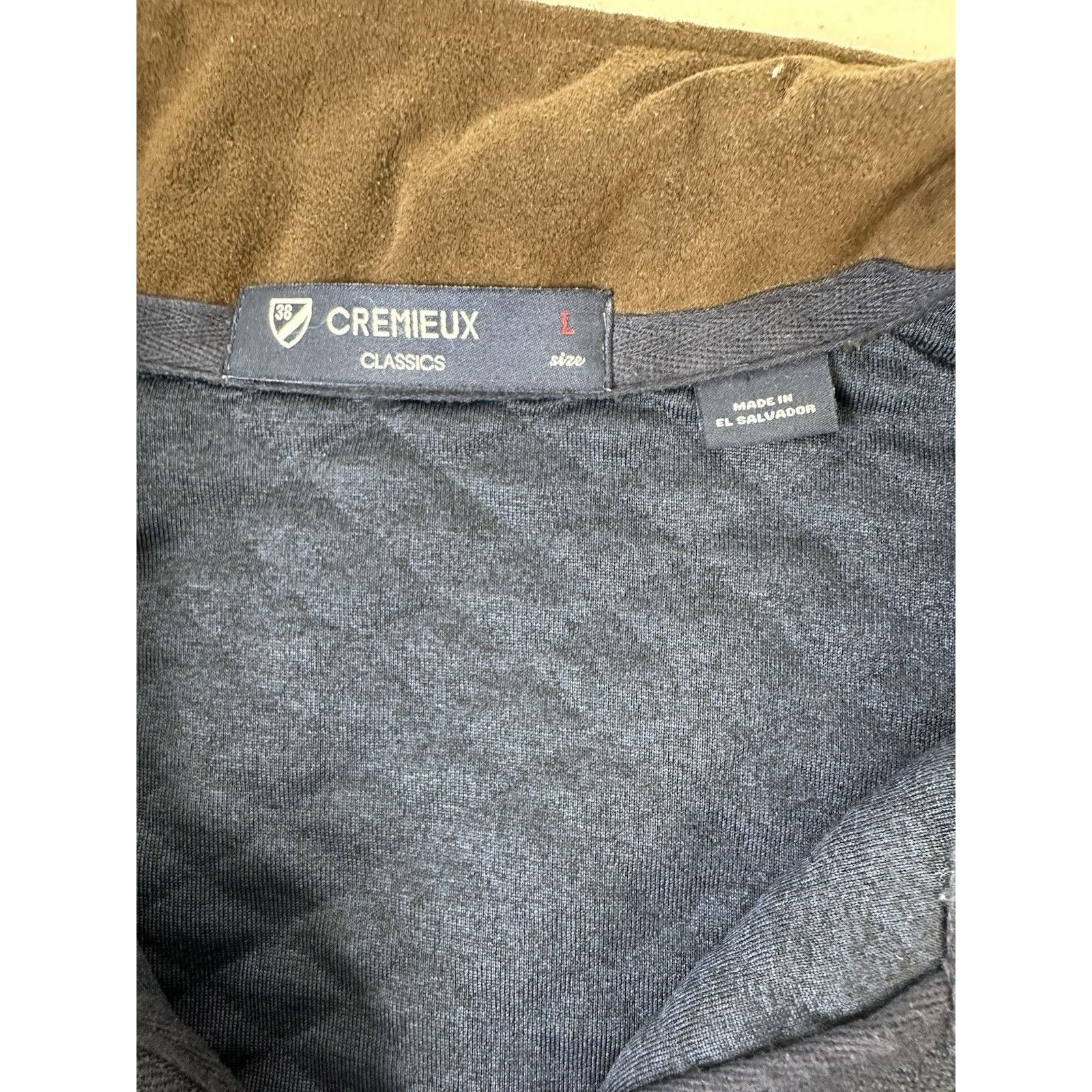 Cremieux Men's Lg Cremieux Quilted 1/4 Zip Faux Suede Elbow Patches Size US L / EU 52-54 / 3 - 7 Thumbnail