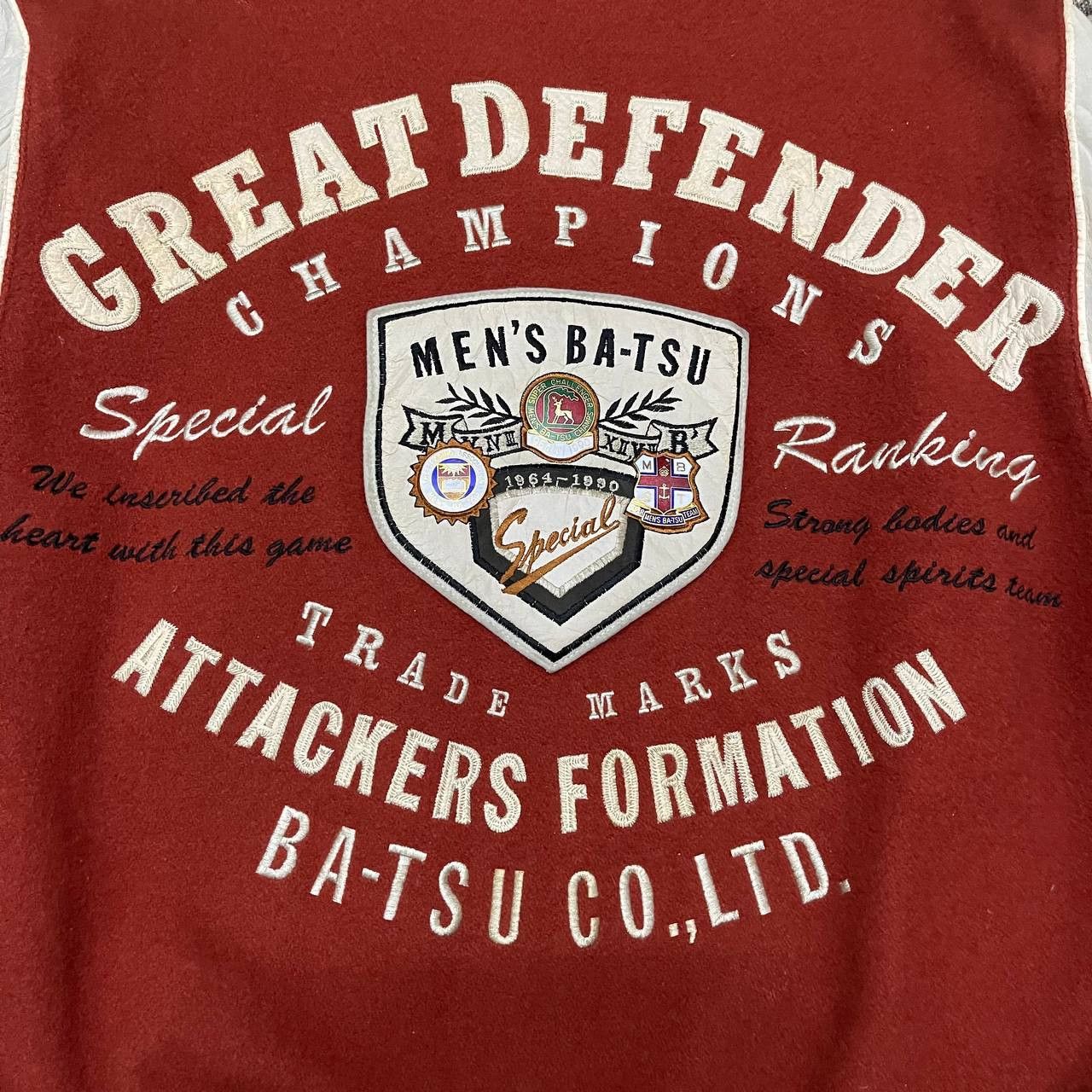 Japanese Brand Vintage Men's Ba-Tsu Varsity Jacket with Patches Size US M / EU 48-50 / 2 - 2 Thumbnail