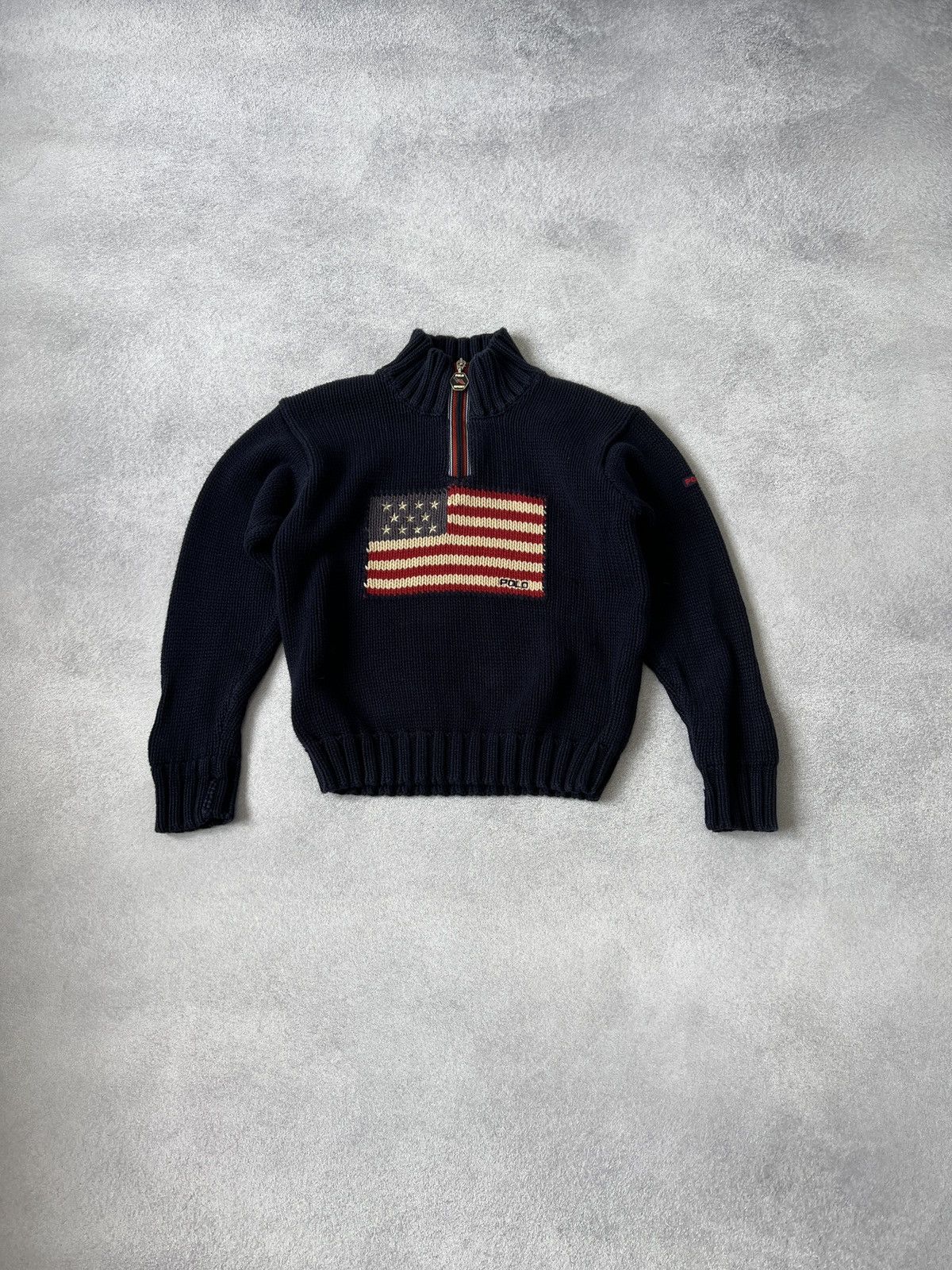 Polo Ralph Lauren × Vintage Vintage Polo Sport USA flag big logo kids sweater Size US XS / EU 42 / 0 - 2 Thumbnail