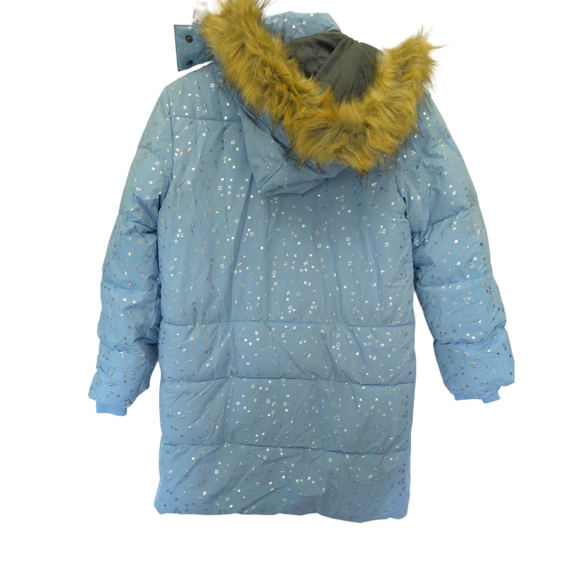 Other Wantdo Girls Winter Coat 10-12 Blue Star Print Faux Fur Hood Size L / US 10 / IT 46 - 6 Thumbnail