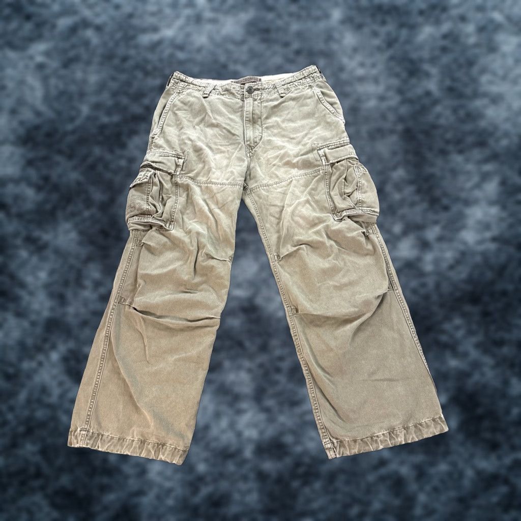 Abercrombie & Fitch VINTAGE Abercrombie & Fitch Paratrooper Pants Mens 36x29 Cargo Military Baggy Pants Green 90s Army Workwear Mens Size US 36 / EU 52 - 1 Thumbnail