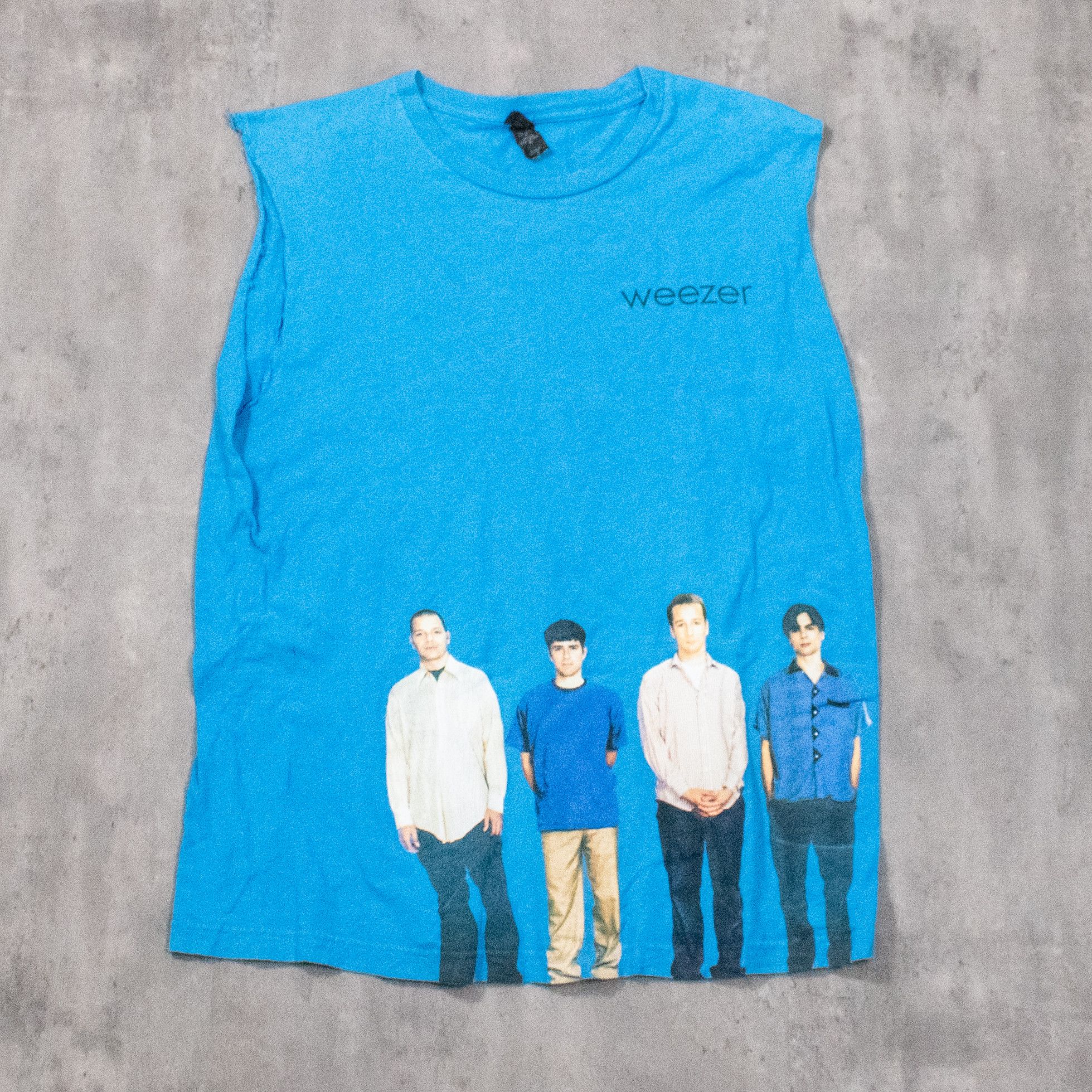 Band Tees Weezer blue album cut off bright blue tank top T-Shirt Size US S / EU 44-46 / 1 - 3 Thumbnail