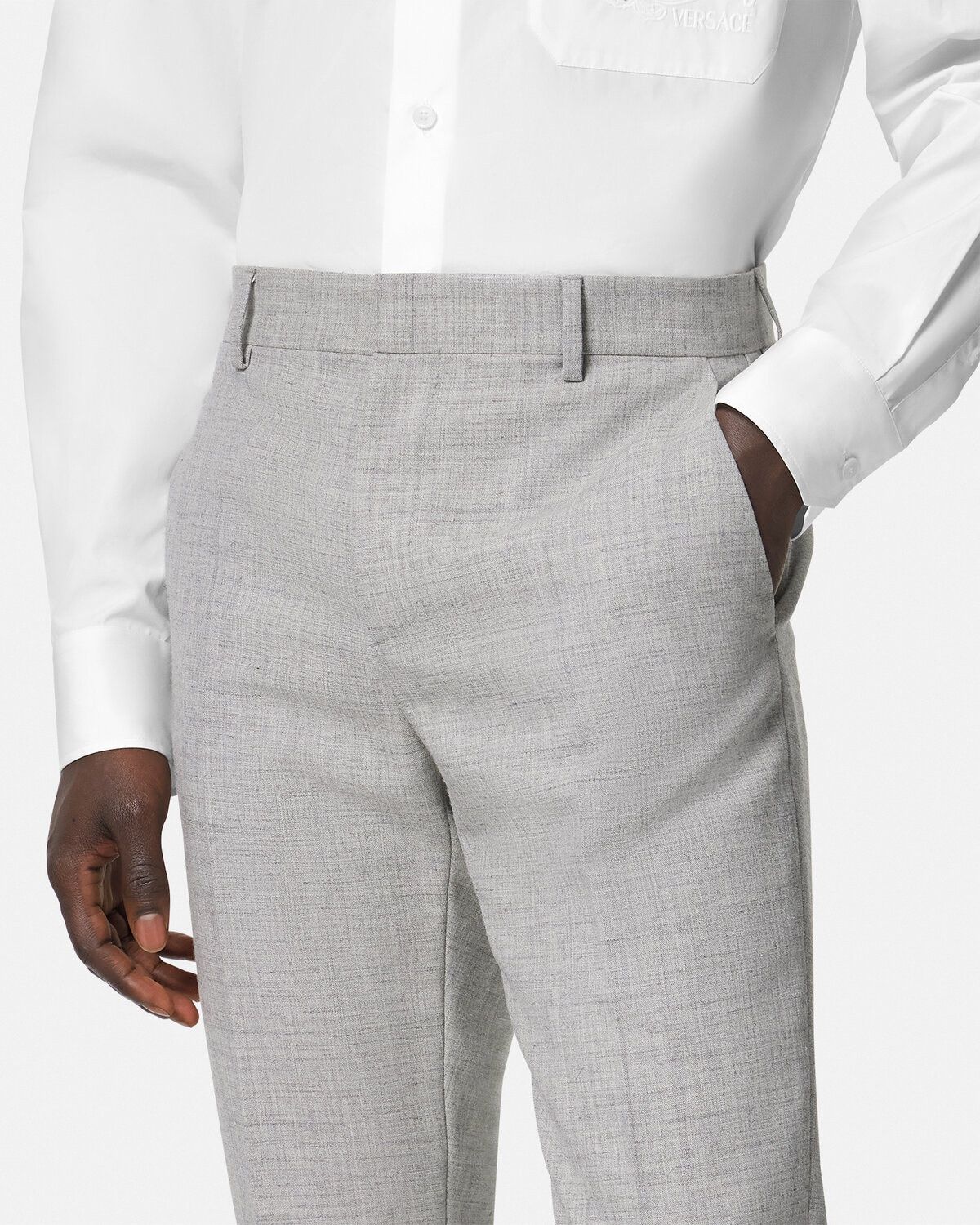 Versace AUTHENTIC VERSACE SUIT Gray Wool-Blend Double-Breasted Size 38R - 6 Thumbnail