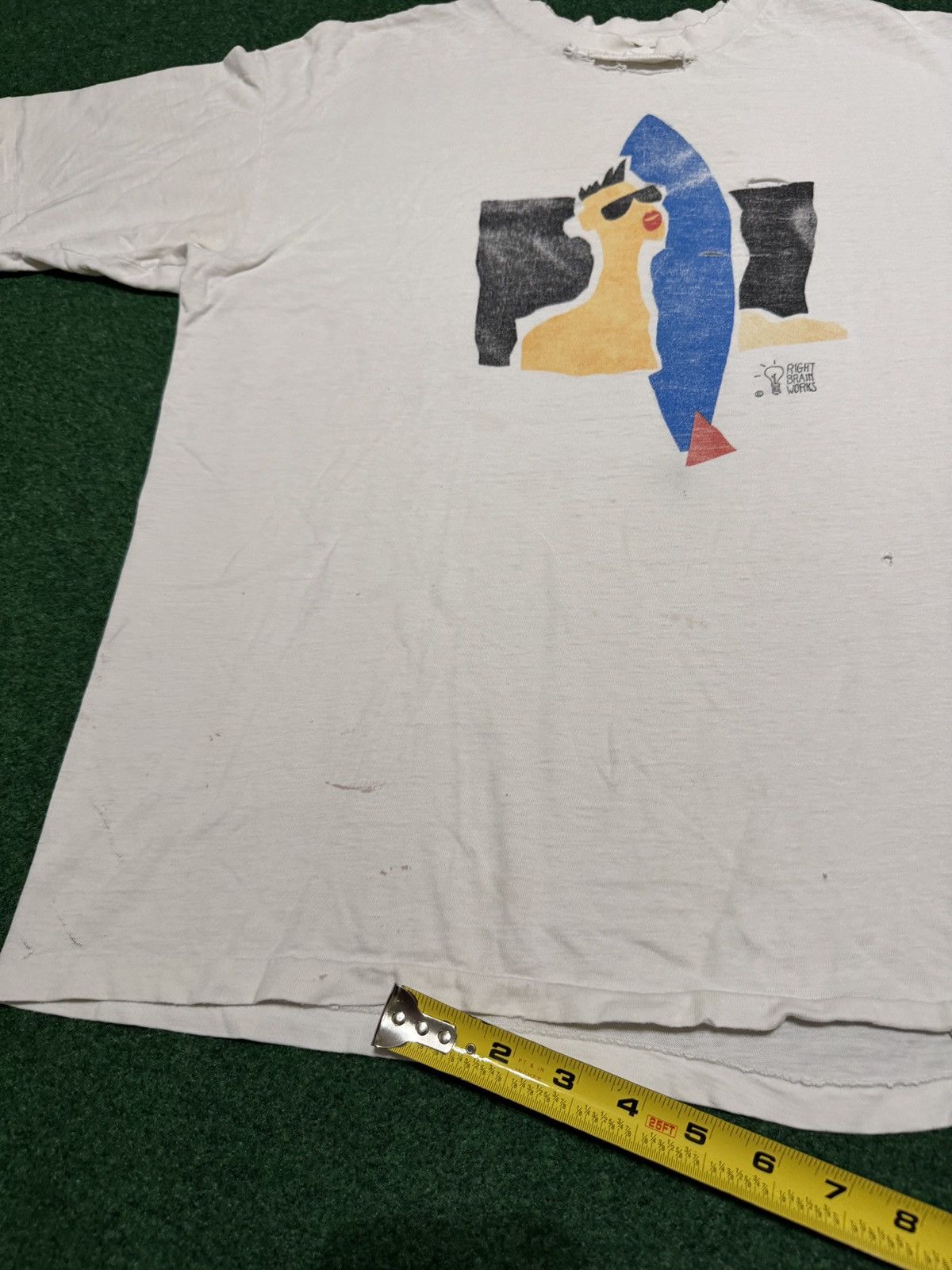 Vintage Vtg 80s Spring Break Abstract Art Surfer Distressed T Shirt Size US L / EU 52-54 / 3 - 10 Thumbnail
