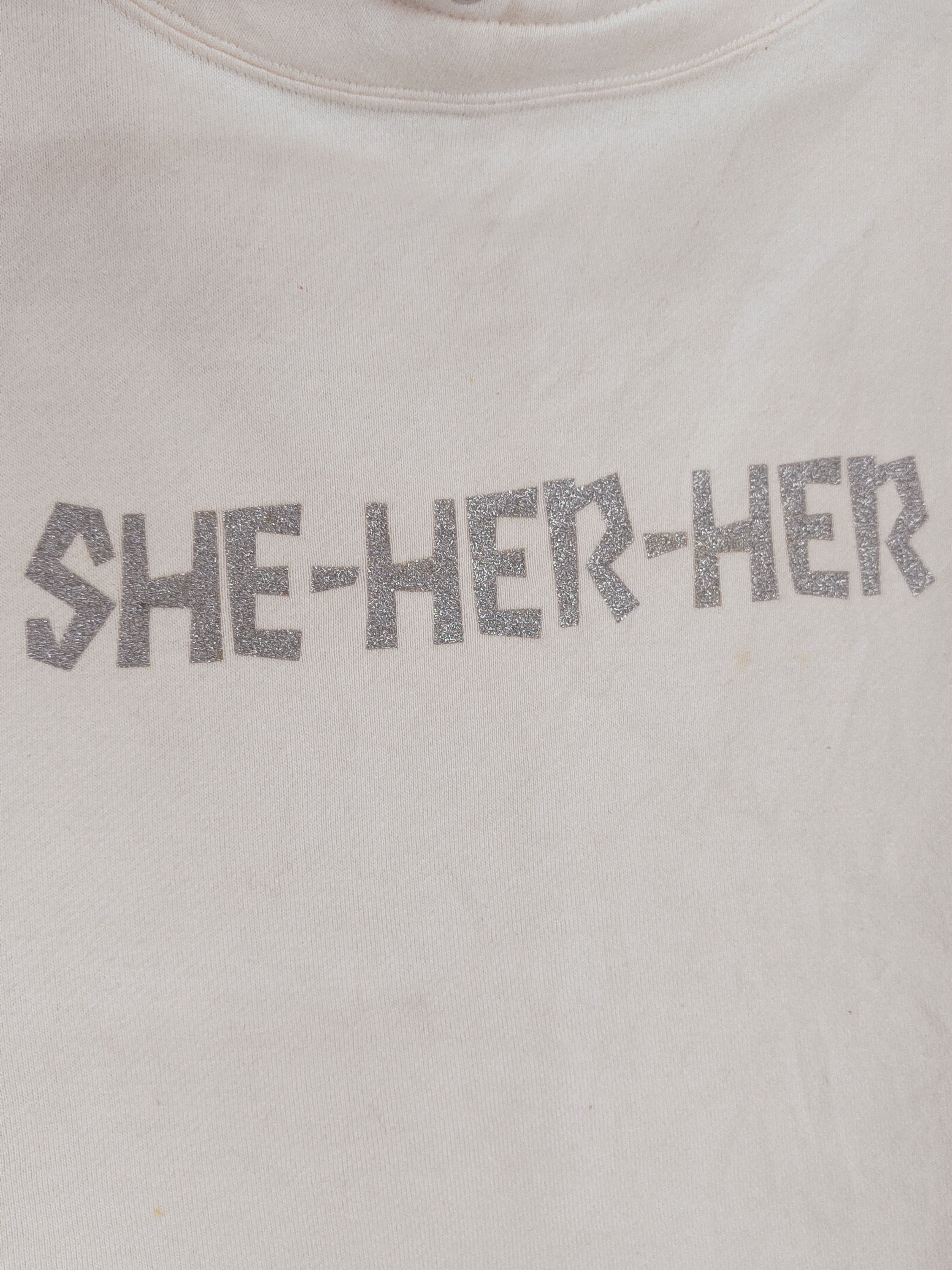 Japanese Brand × Vintage She Her Her japan Cream Sweatshirts #W1166 Size L / US 10 / IT 46 - 2 Thumbnail
