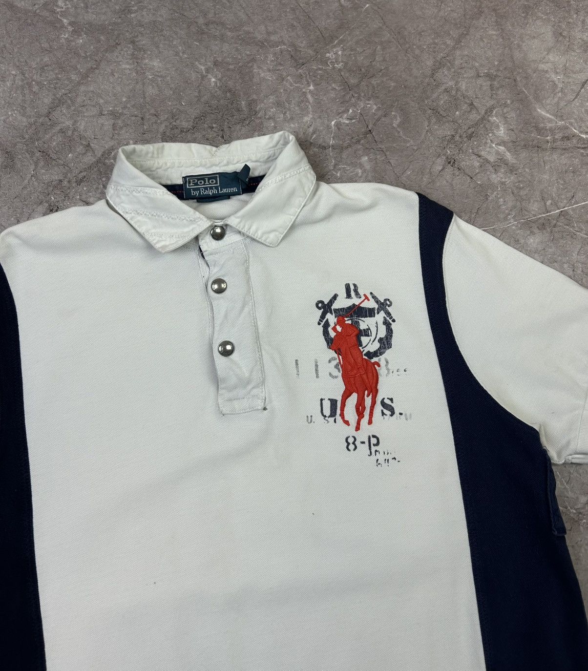 Polo Ralph Lauren × Vintage Polo Ralph Lauren Vintage Zip Big Logo T Shirt Rescue Patrol Size US L / EU 52-54 / 3 - 4 Thumbnail