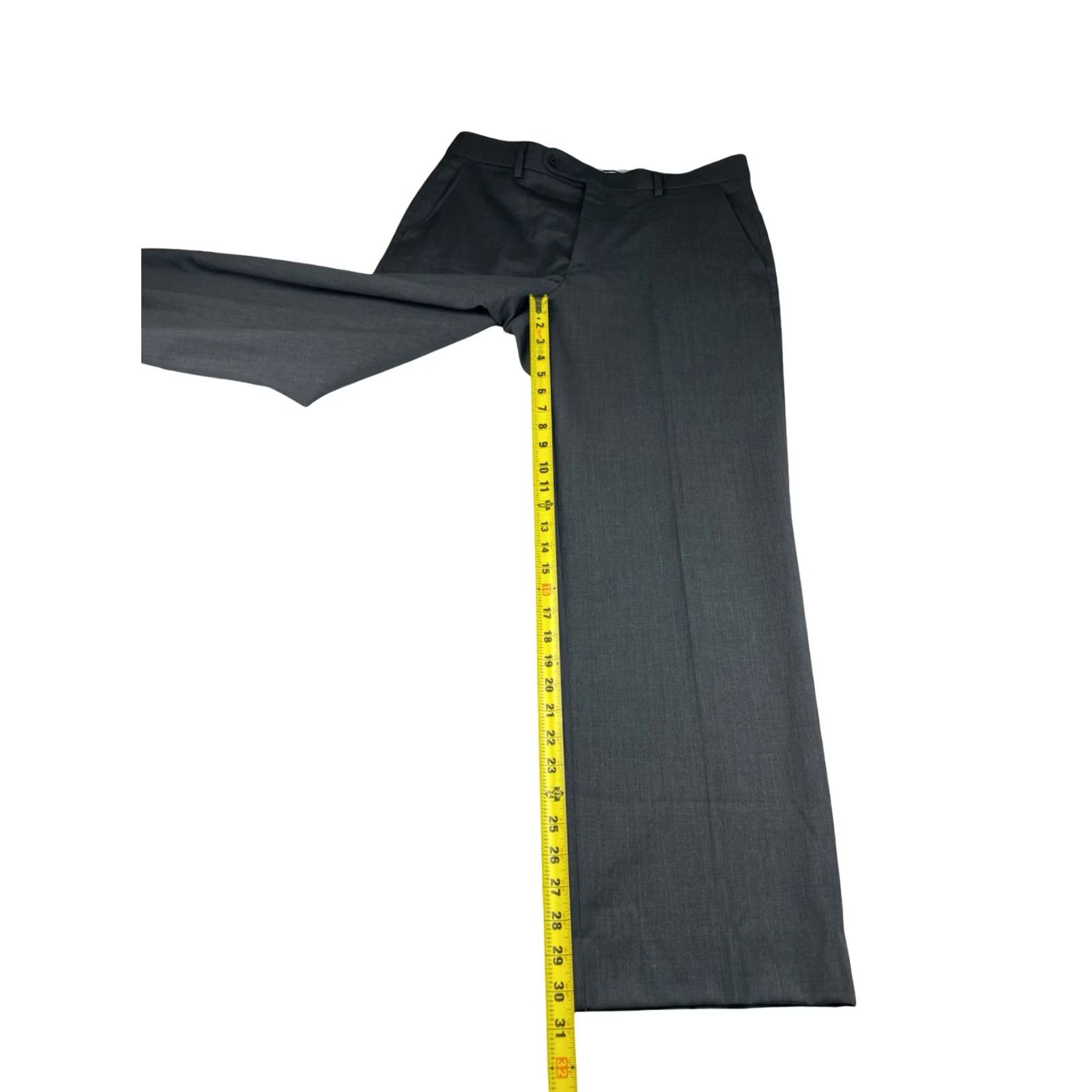 Neiman Marcus Neiman Marcus Men's Wool Dress Pants Gray 34x32 Flat Front Size US 34 / EU 50 - 7 Thumbnail