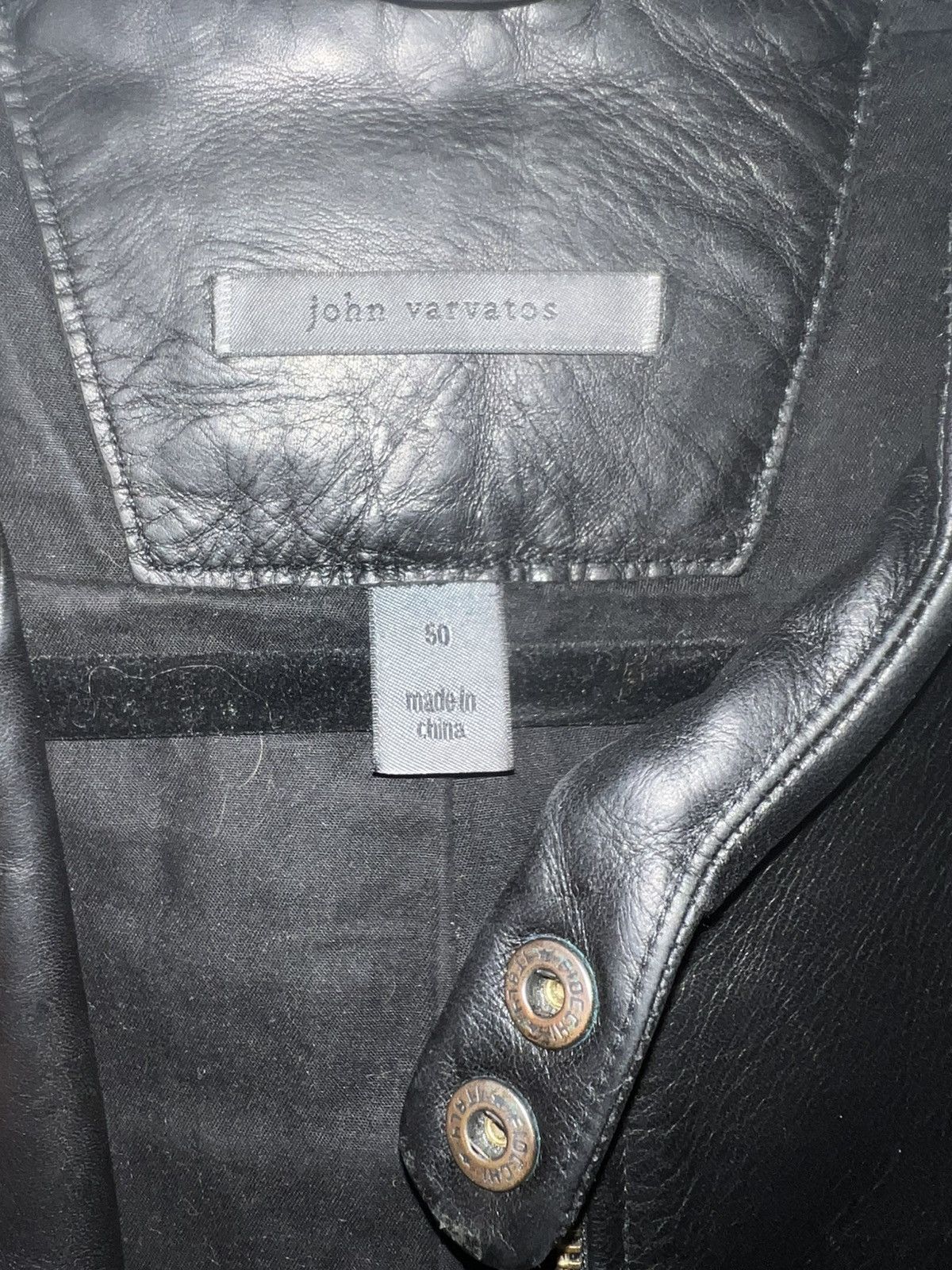 John Varvatos John Varvatos Black Smooth Leather Cafe Racer leather Jacket Size US M / EU 48-50 / 2 - 10 Thumbnail