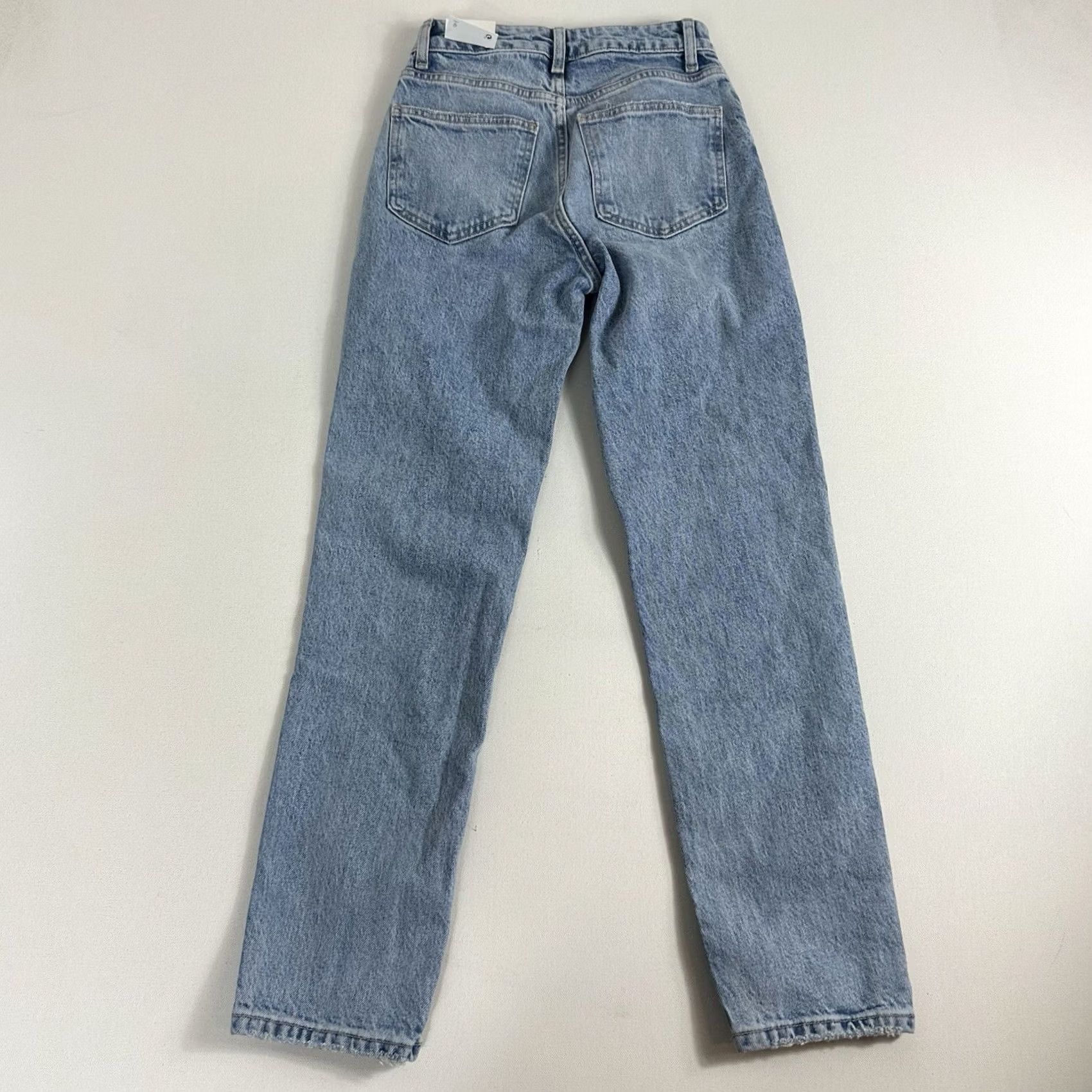Zara Zara Jeans 34 Blue Denim Ankle Straight Hi Rise Light Wash 26" Inseam NWT Women Regular 5-Pocket Design Size 24" / US 00 / IT 34 - 2 Thumbnail