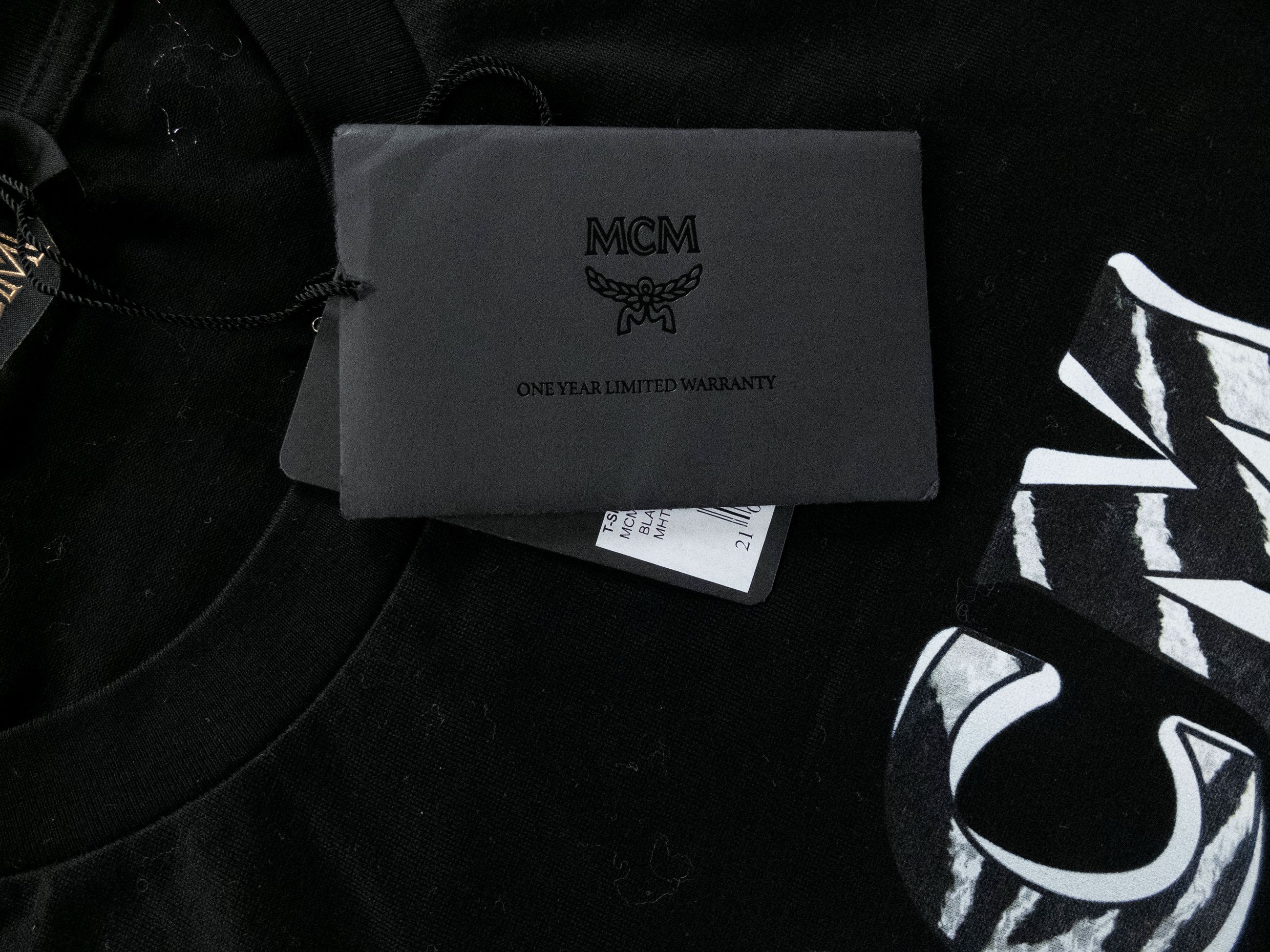 MCM MCM black striped logo print cotton crewneck t-shirt Medium Size US M / EU 48-50 / 2 - 5 Thumbnail