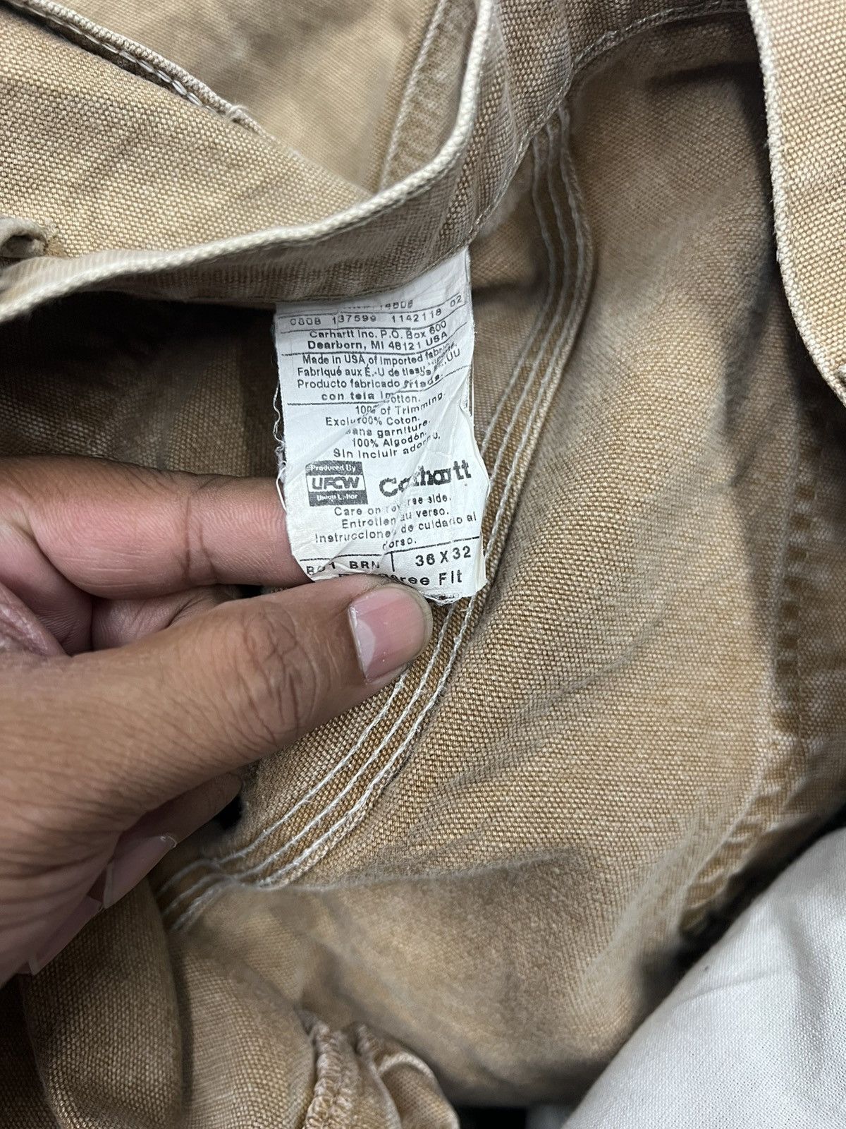Carhartt × Vintage Vintage Carhartt Double Knee Carpenter Pant Faded Distressed Size US 34 / EU 50 - 10 Thumbnail