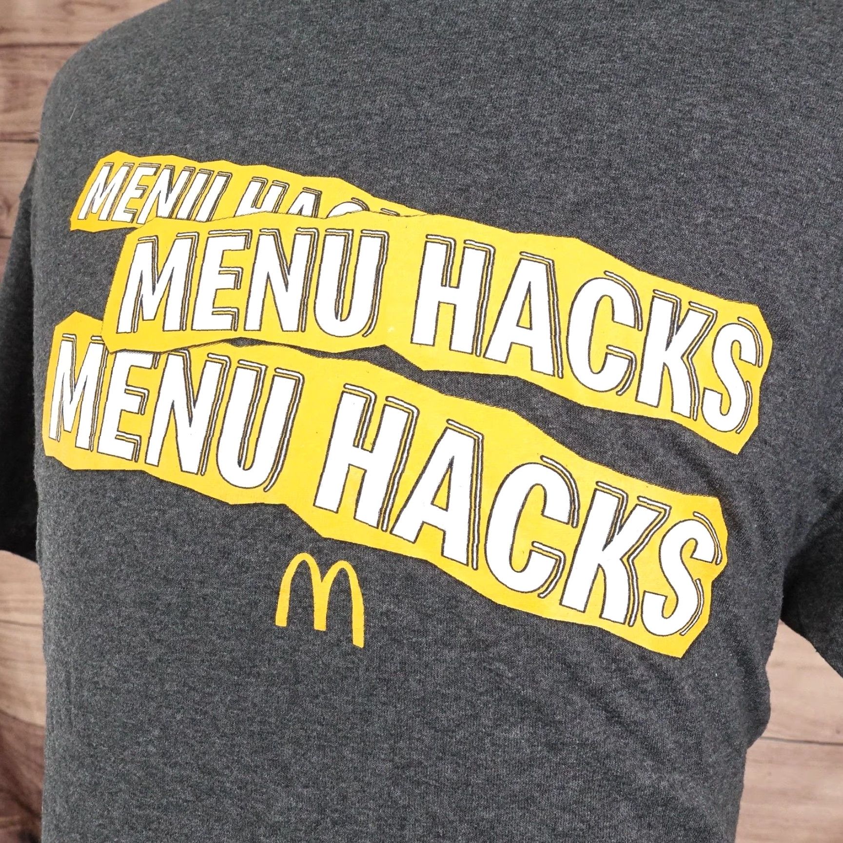 Vintage McDonald's Menu Hacks Shirt Graphic T-Shirt Mens XL Gray Delta Pro Weight Size US XL / EU 56 / 4 - 2 Thumbnail