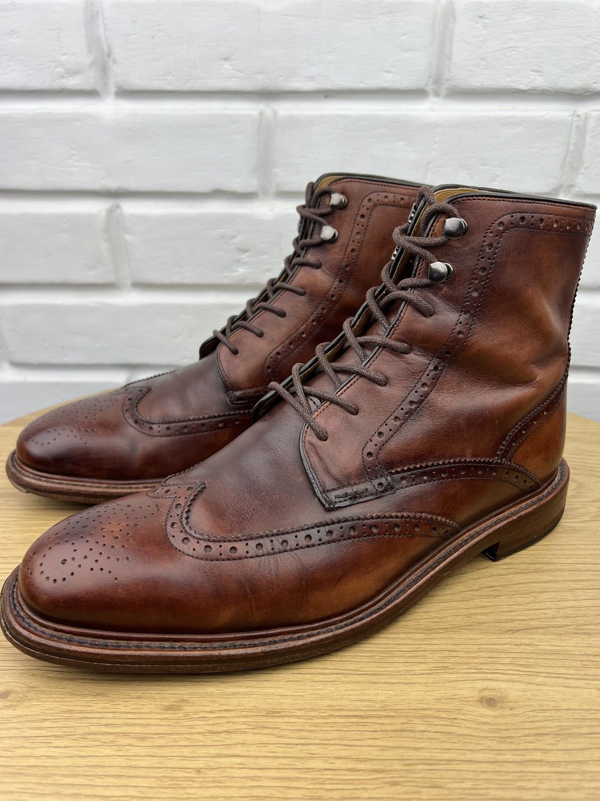Oliver Sweeney Oliver Sweeney Brogue Boots Leather Shoes Liscolman Dark Tan Size US 10.5 / EU 43-44 - 1 Thumbnail