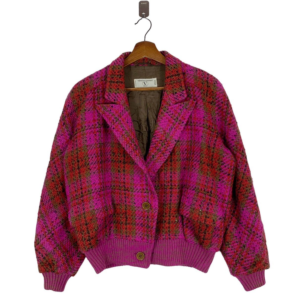 image of Vintage Valentino Garavani Italy Cardigan Wool Jacket in Pink, Women's (Size Medium)