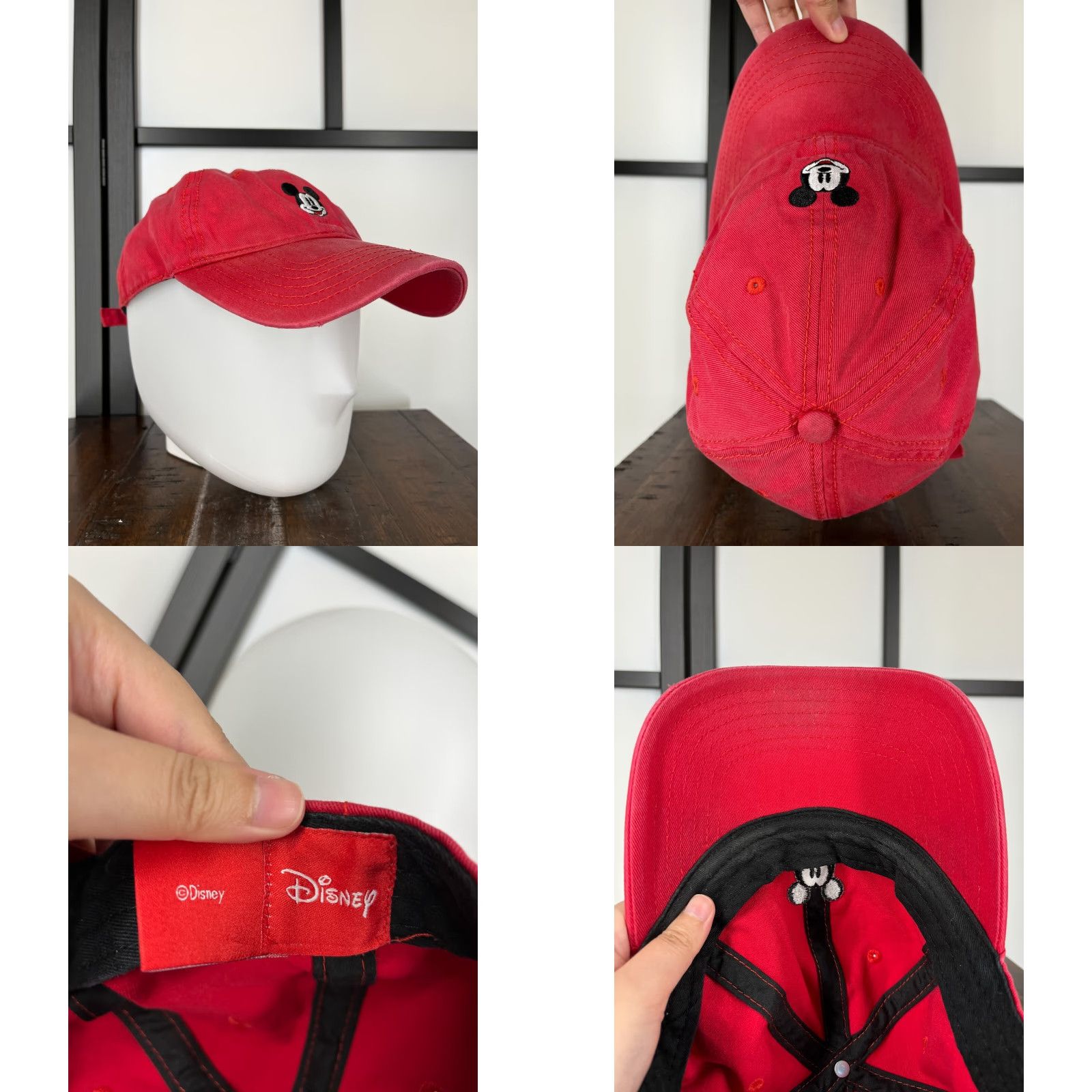 Disney Disney Mickey Mouse Hat Cap Strap Back One Size Red Cotton Twill Baseball Cap Disney Parks Authentic Adult Unisex Accessories Mens Womens Boys Girls Size ONE SIZE - 8 Thumbnail