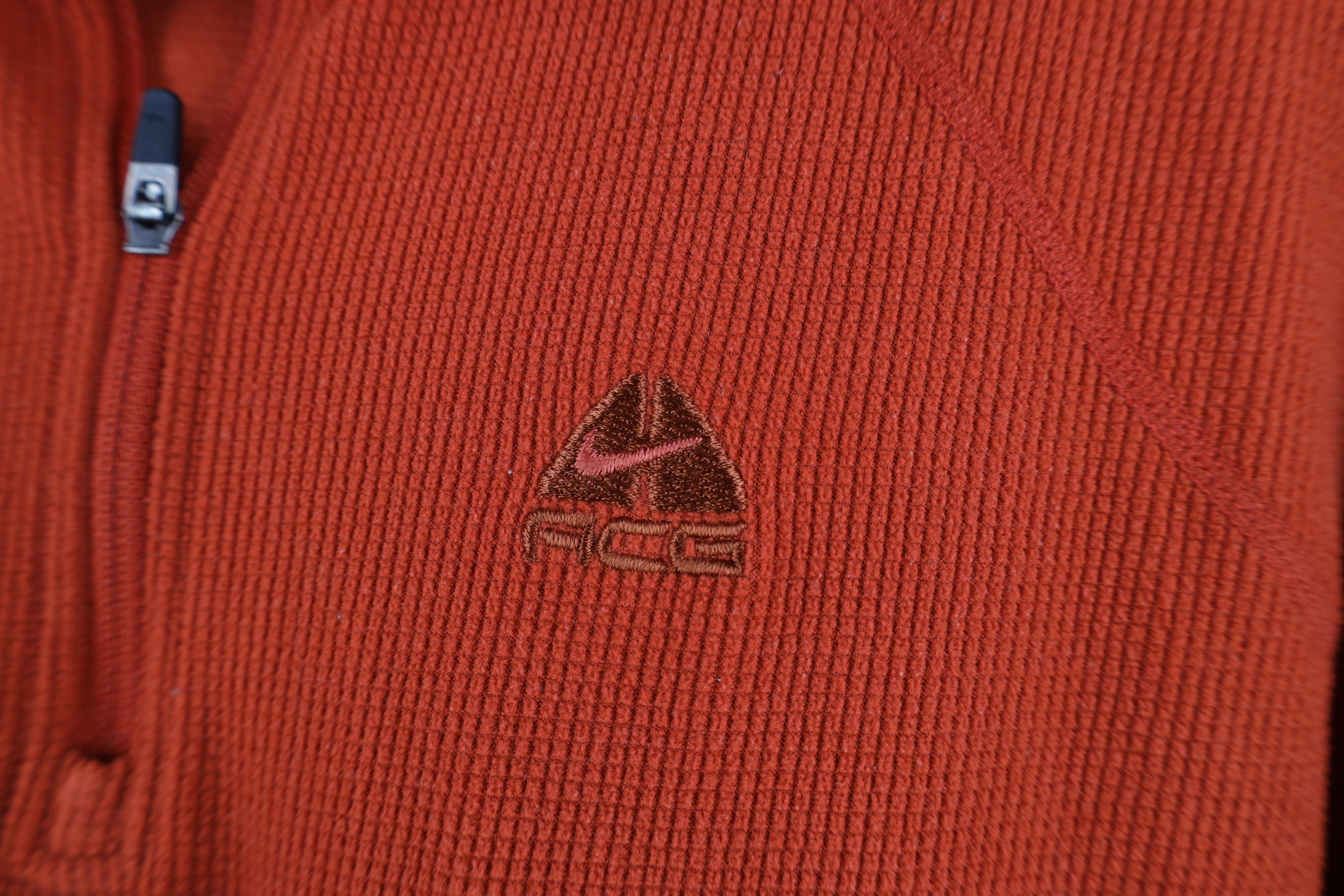 Nike Vintage Nike ACG Mini Swoosh Thermal Fleece Sweater Orange Size US S / EU 44-46 / 1 - 4 Thumbnail