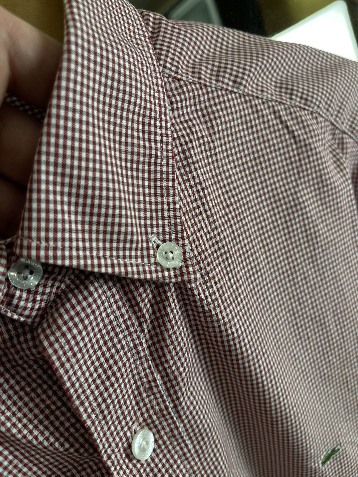 Lacoste Lacoste Slim Fit Gingham Button-Down Shirt | Red/White Size US L / EU 52-54 / 3 - 7 Thumbnail