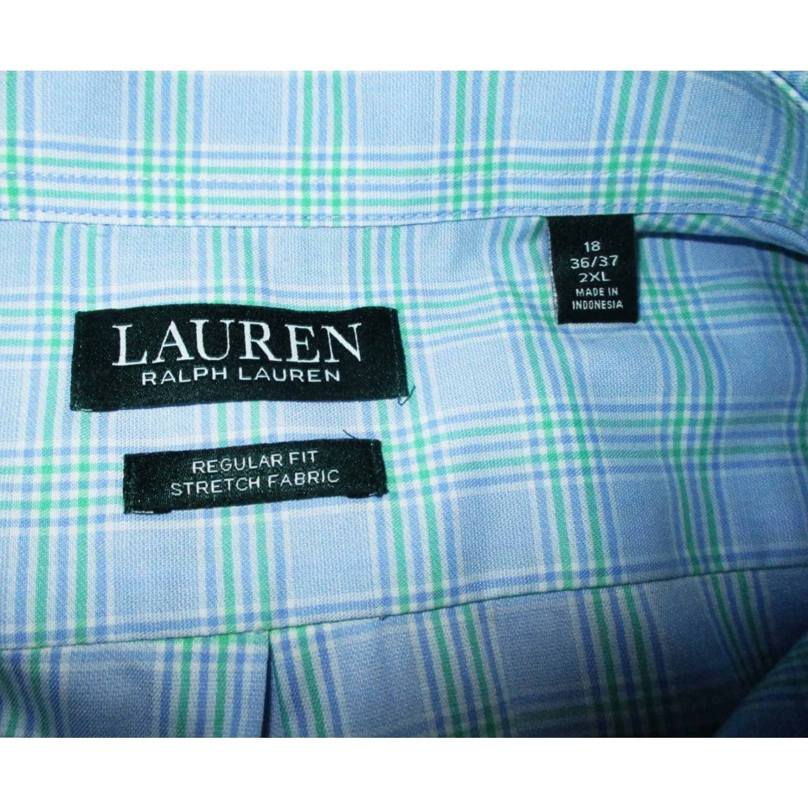 Ralph Lauren LAUREN Ralph Lauren Blue Long Sleeve Dress Shirt 18/36-37 2XL Mens Size 18 Classic Check Blue Shirt Size 48R - 6 Thumbnail