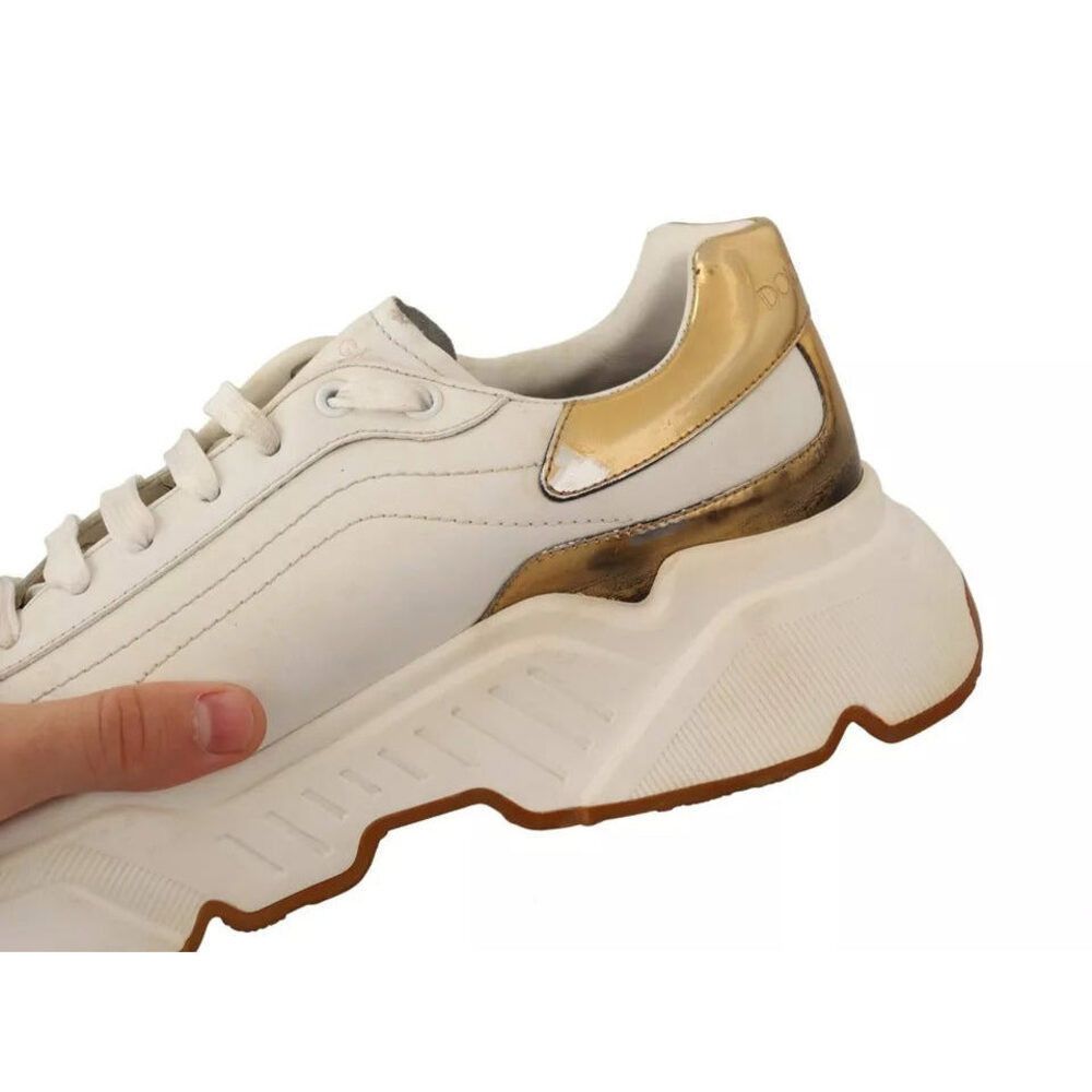 Dolce & Gabbana Dolce & Gabbana White Gold Leather Sport DAYMASTER Sneakers Size US 11.5 / EU 44-45 - 8 Thumbnail