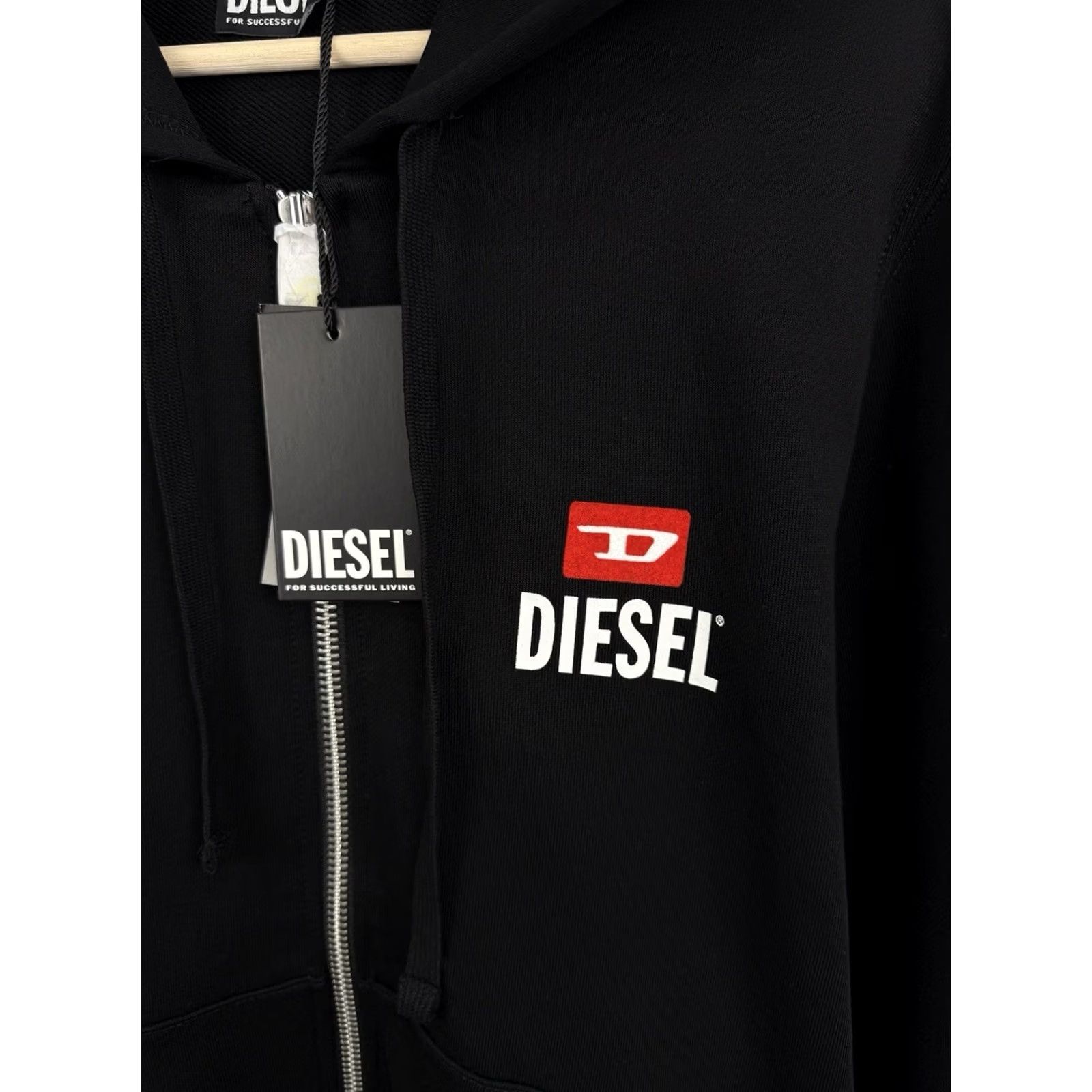 Diesel VINTAGE? Diesel Full Zip Hoodie Black For Successful Living Y2K Size L Mens Size US L / EU 52-54 / 3 - 7 Thumbnail