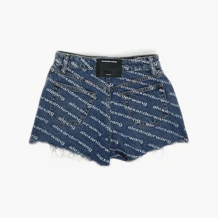 Alexander Wang Alexander Wang Logo Print Distressed Shorts - Size 25" / US 0 / IT 36 - 3 Thumbnail