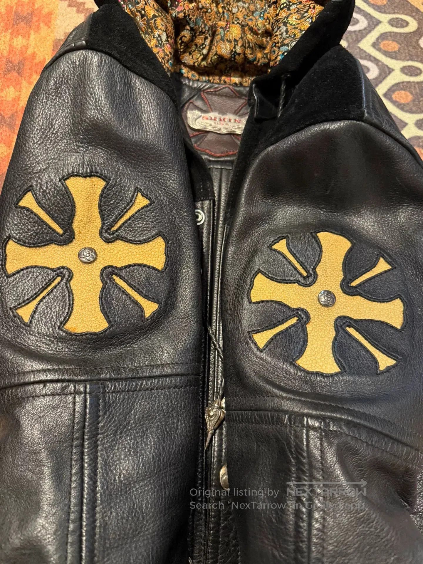 Japanese Brand Skkin Hooded Leather Jacket. Size US S / EU 44-46 / 1 - 8 Thumbnail