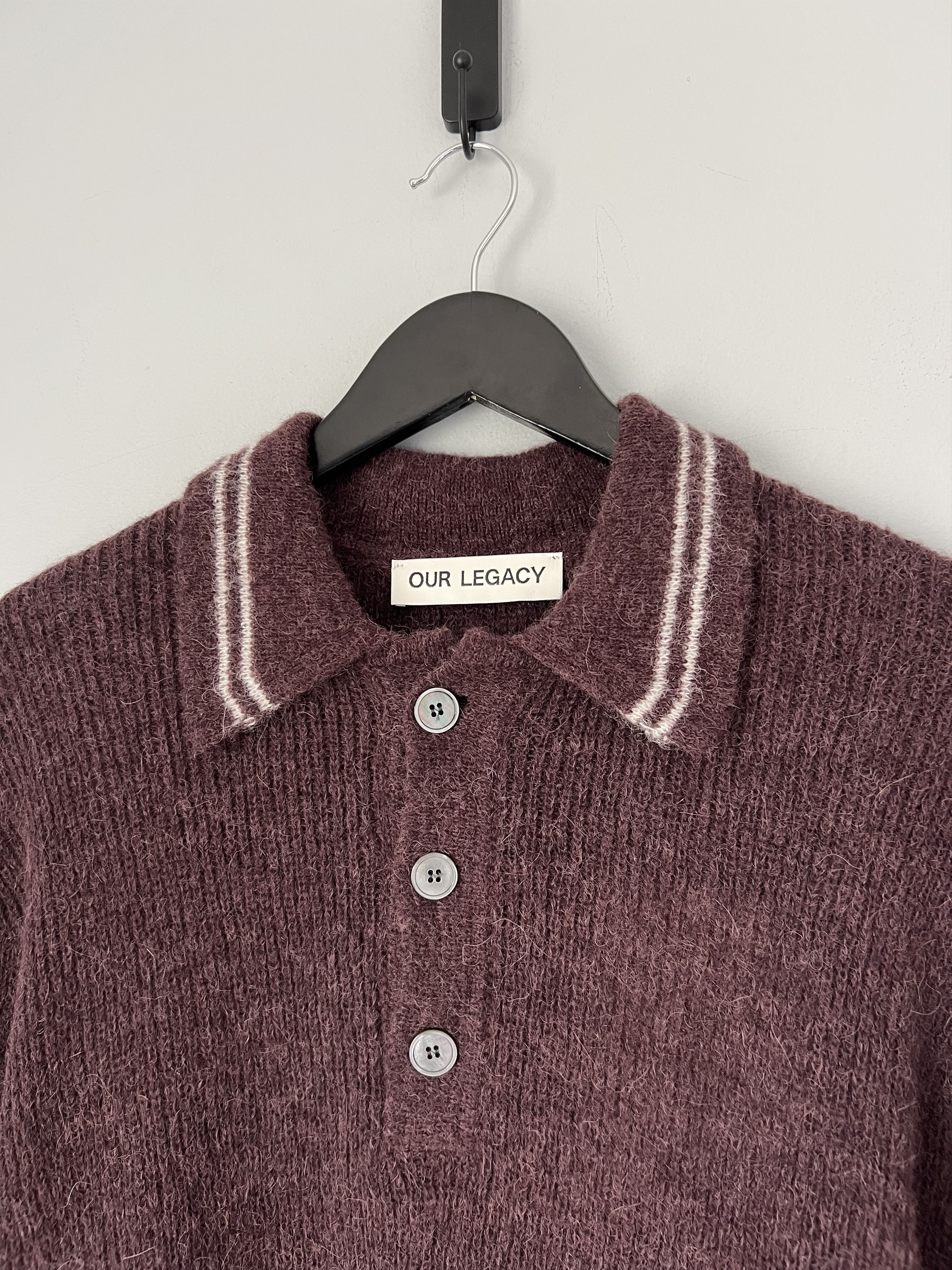 Our Legacy Our Legacy Traditional Polo in Fuzzy Alpaca Eggplant Size US M / EU 48-50 / 2 - 2 Thumbnail