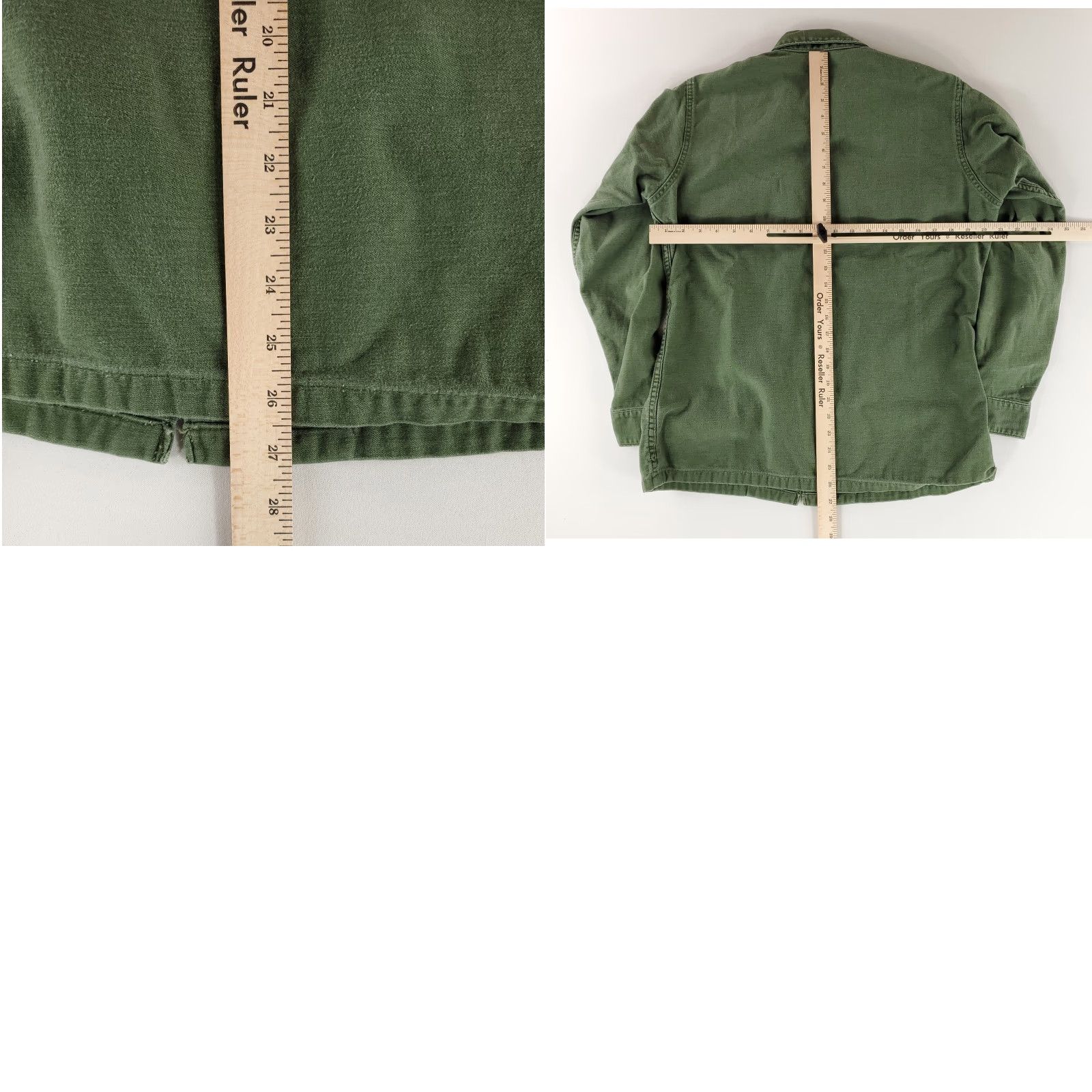 Vintage VINTAGE US Army OG 107 Button Up Field Shirt Sateen Green Mens 15.5x33 M Long Sleeve Mens - VTG 60s Vietman Size US M / EU 48-50 / 2 - 8 Thumbnail
