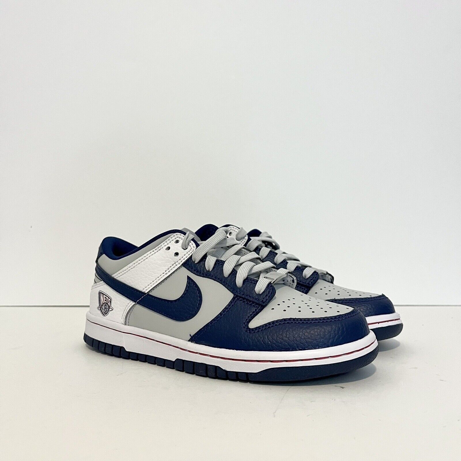 Nike 2021 Nike Dunk Low EMB GS NBA 75th Nets DO6288 001 DS 5Y Size US 6.5 / IT 36.5 - 3 Thumbnail