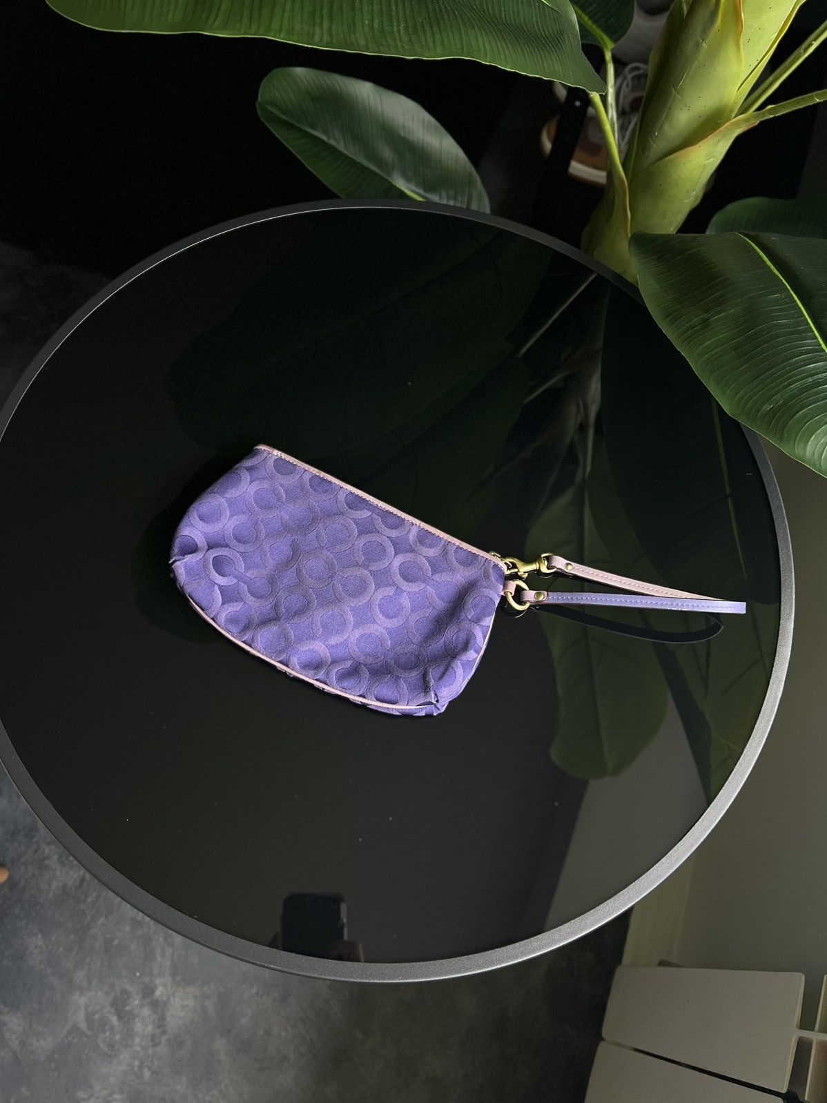 Coach × Vintage Coach Signature Y2K Purple Jacquard Wristlet Purse Size ONE SIZE - 4 Thumbnail