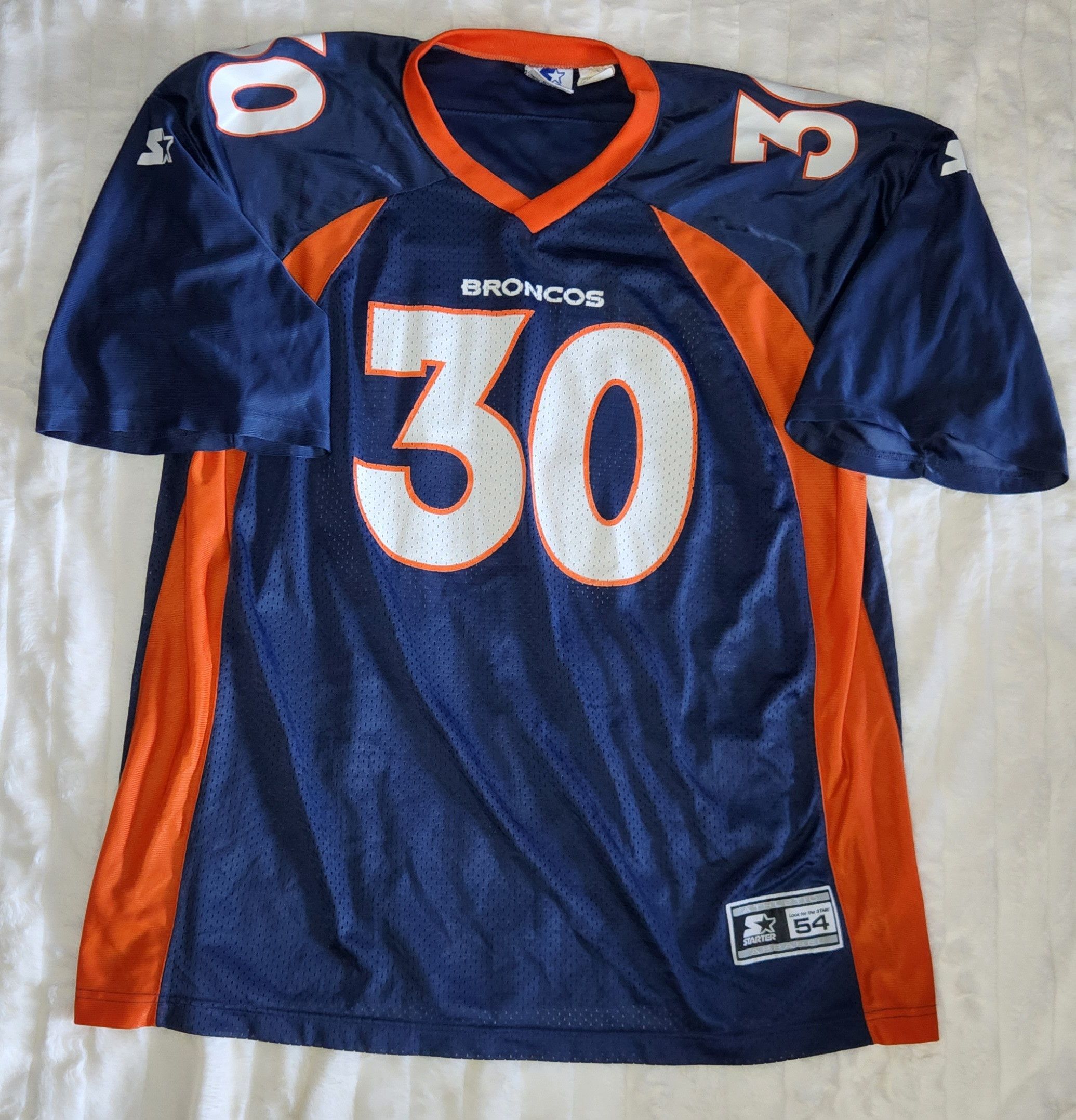 Vintage Nike Denver Broncos Jersey #30 Terrell Davis NFL Football Size XL  Blue