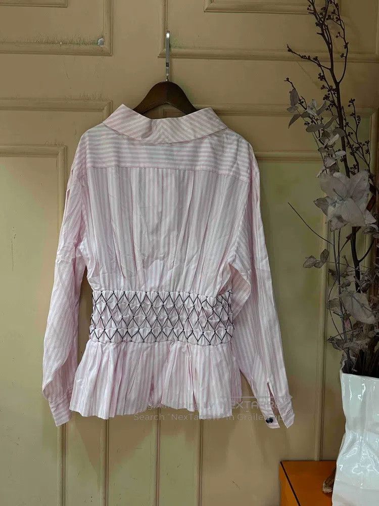 Chanel Chanel 19c Cruise Series Pink Striped Waisted Shirt Size XS / US 0-2 / IT 36-38 - 2 Thumbnail