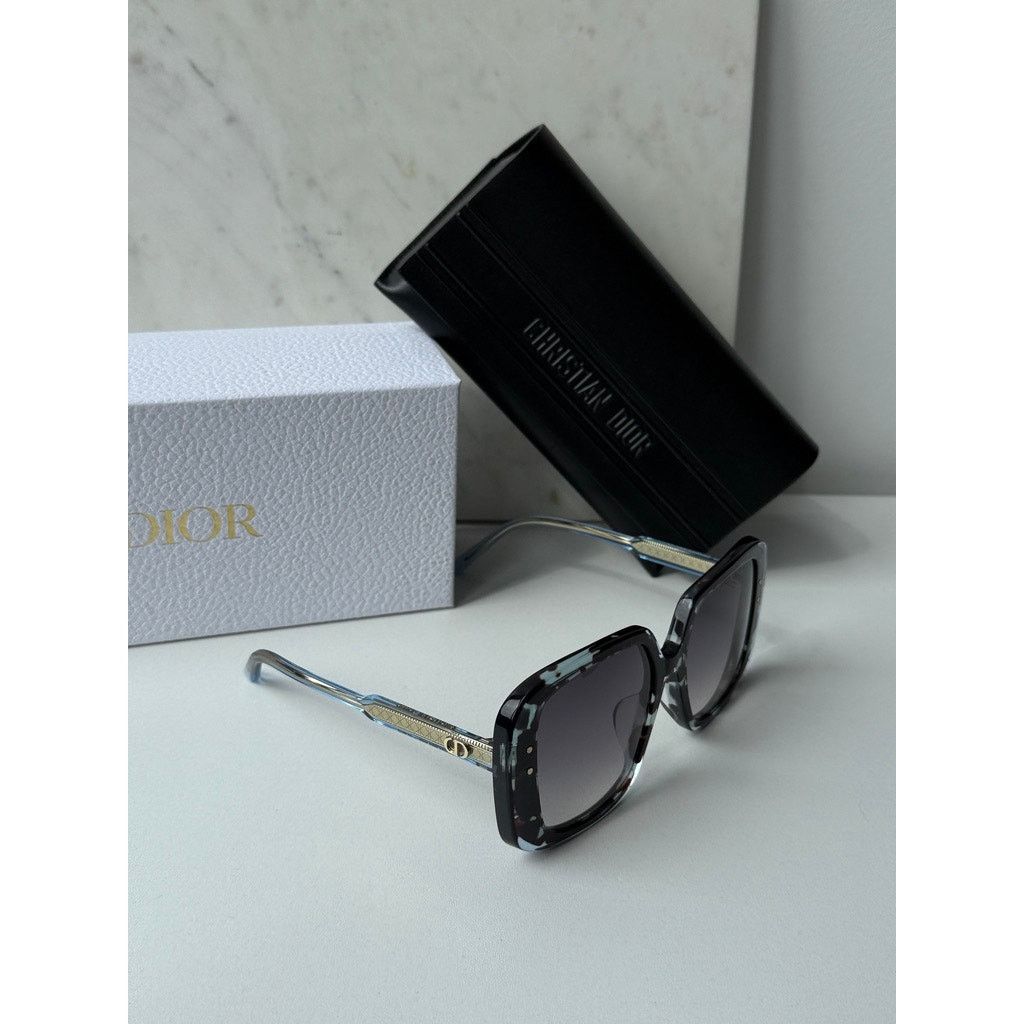 Dior NEW Dior DiorHighlight S3F Sunglasses in Havana Blue $490 Size ONE SIZE - 3 Thumbnail