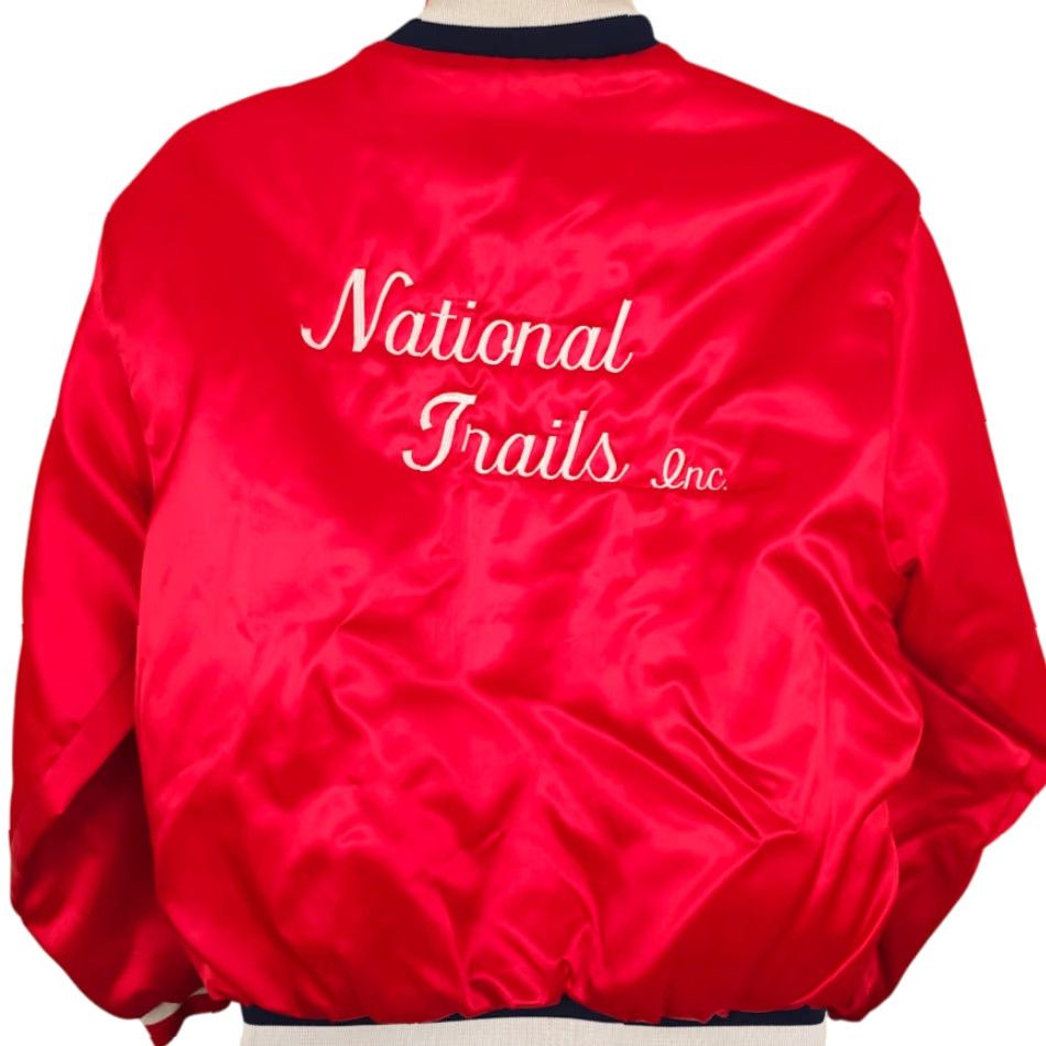 Vintage VINTAGE Swingster National Trails Satin Bomber Jacket Mens L Red 80s Made In USA Size US L / EU 52-54 / 3 - 4 Thumbnail